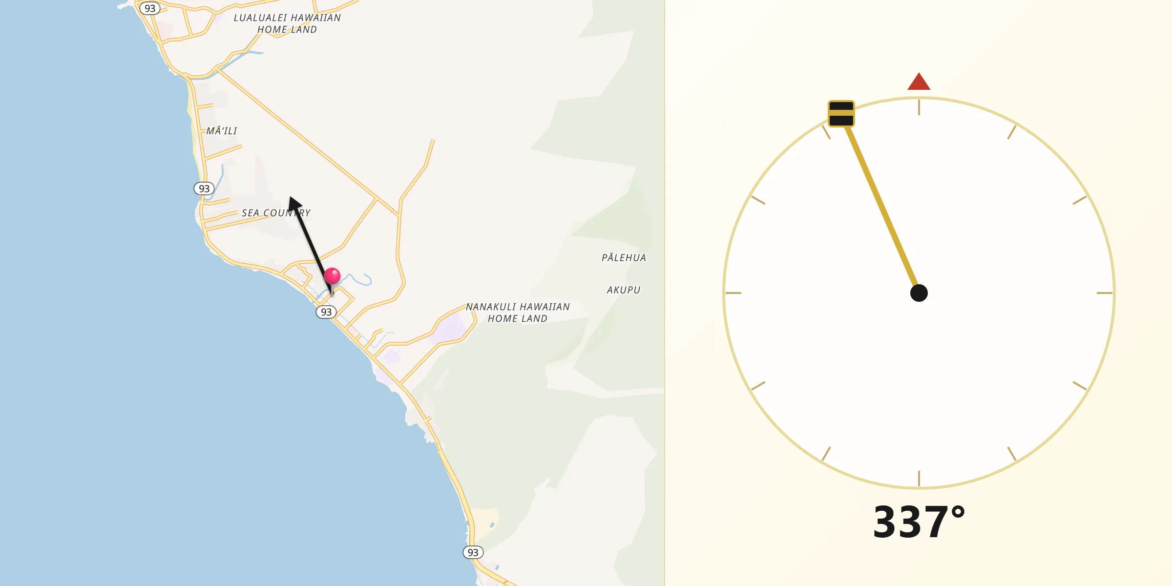 Qibla Direction from Nānākuli