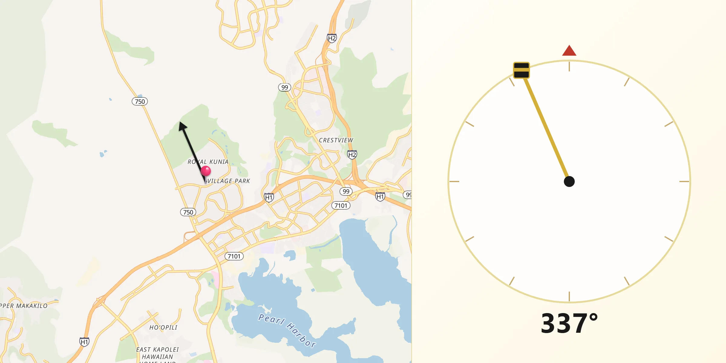 Qibla Direction from Village Park
