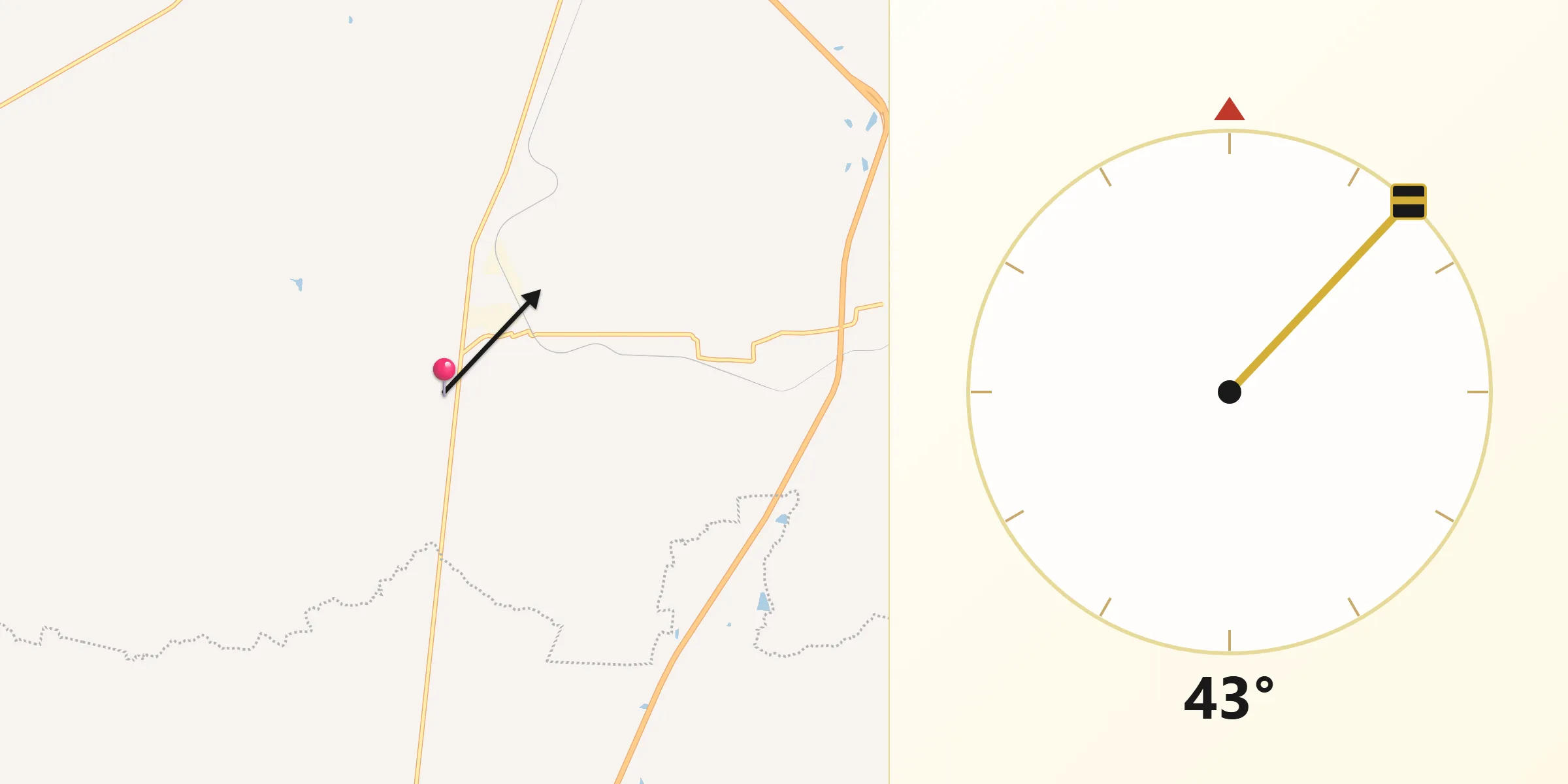 Dirección de la Qibla desde Santa María Transpontina