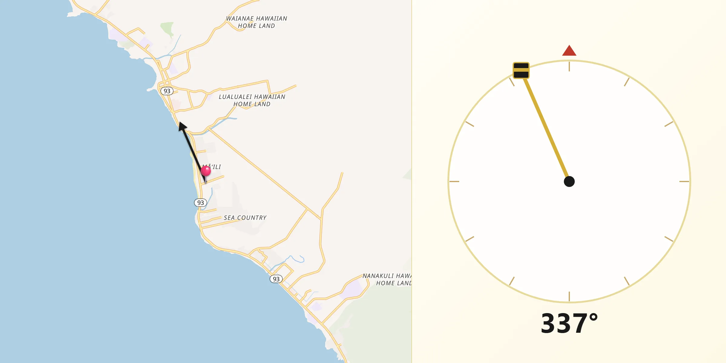 Qibla Direction from Mā‘ili