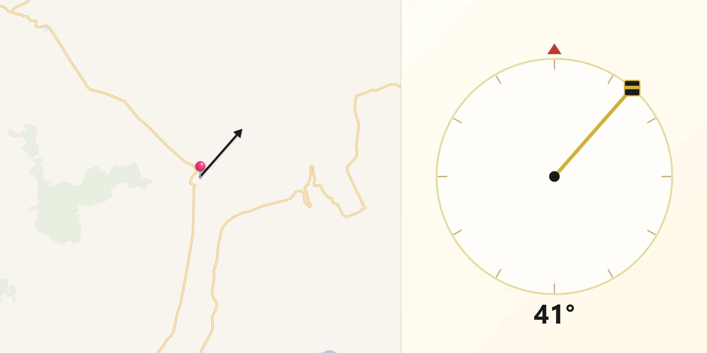Dirección de la Qibla desde Mojarras