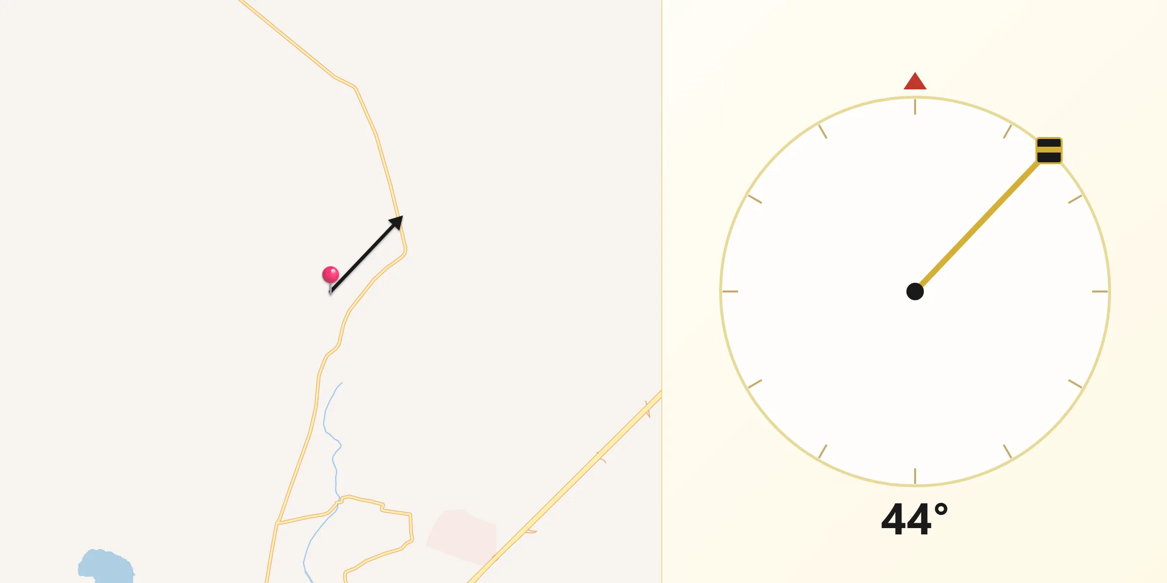 Dirección de la Qibla desde Chipinque de Arriba