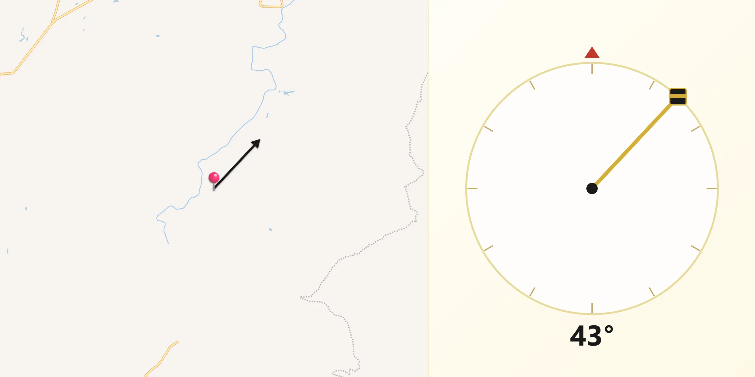 Dirección de la Qibla desde Corregidora