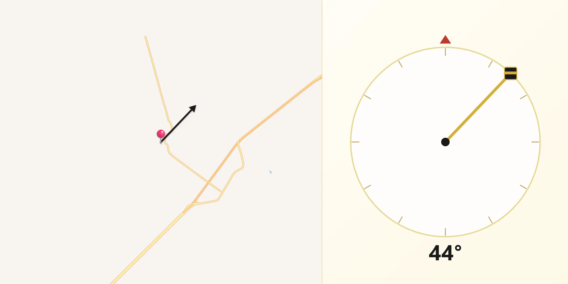Dirección de la Qibla desde Primero de Mayo (Chupaderos)