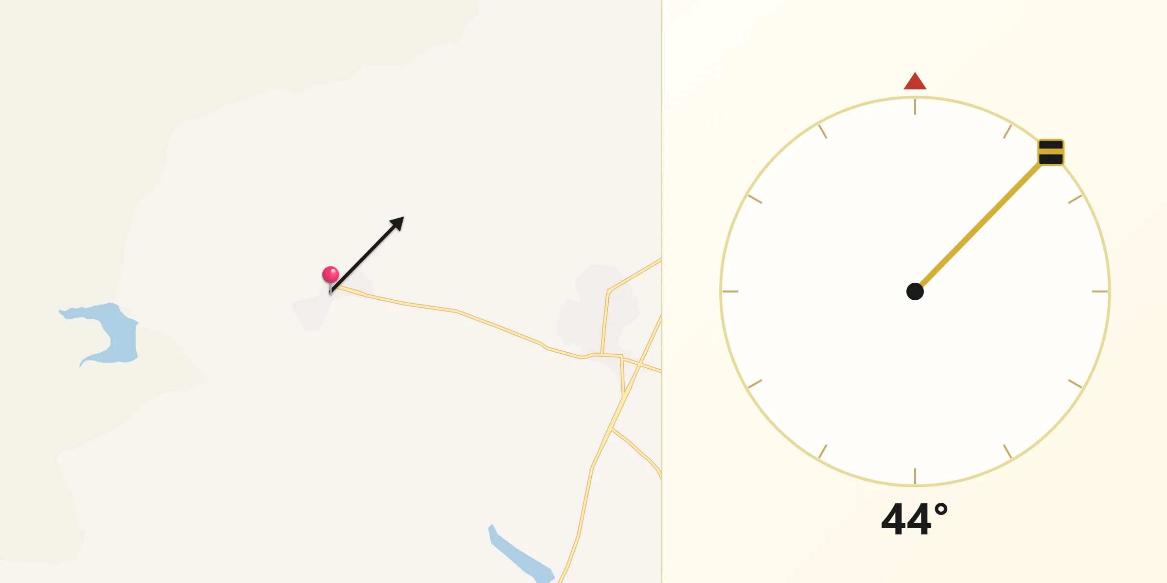 Dirección de la Qibla desde San Juan Pan de Arriba