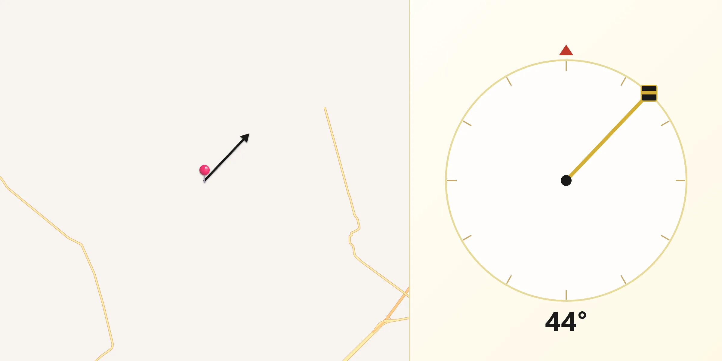 Dirección de la Qibla desde La Merced