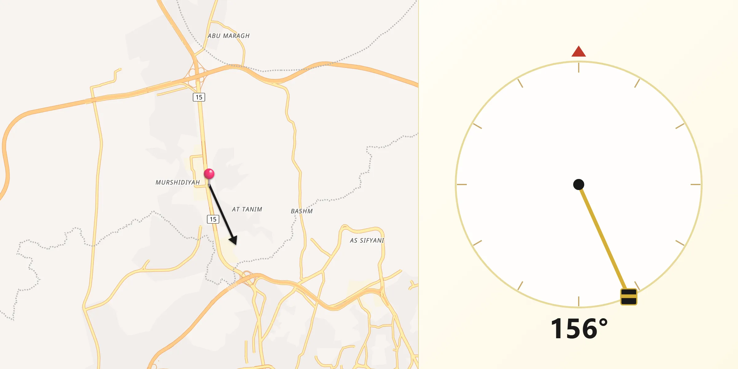 اتجاه القبلة من مرشدية