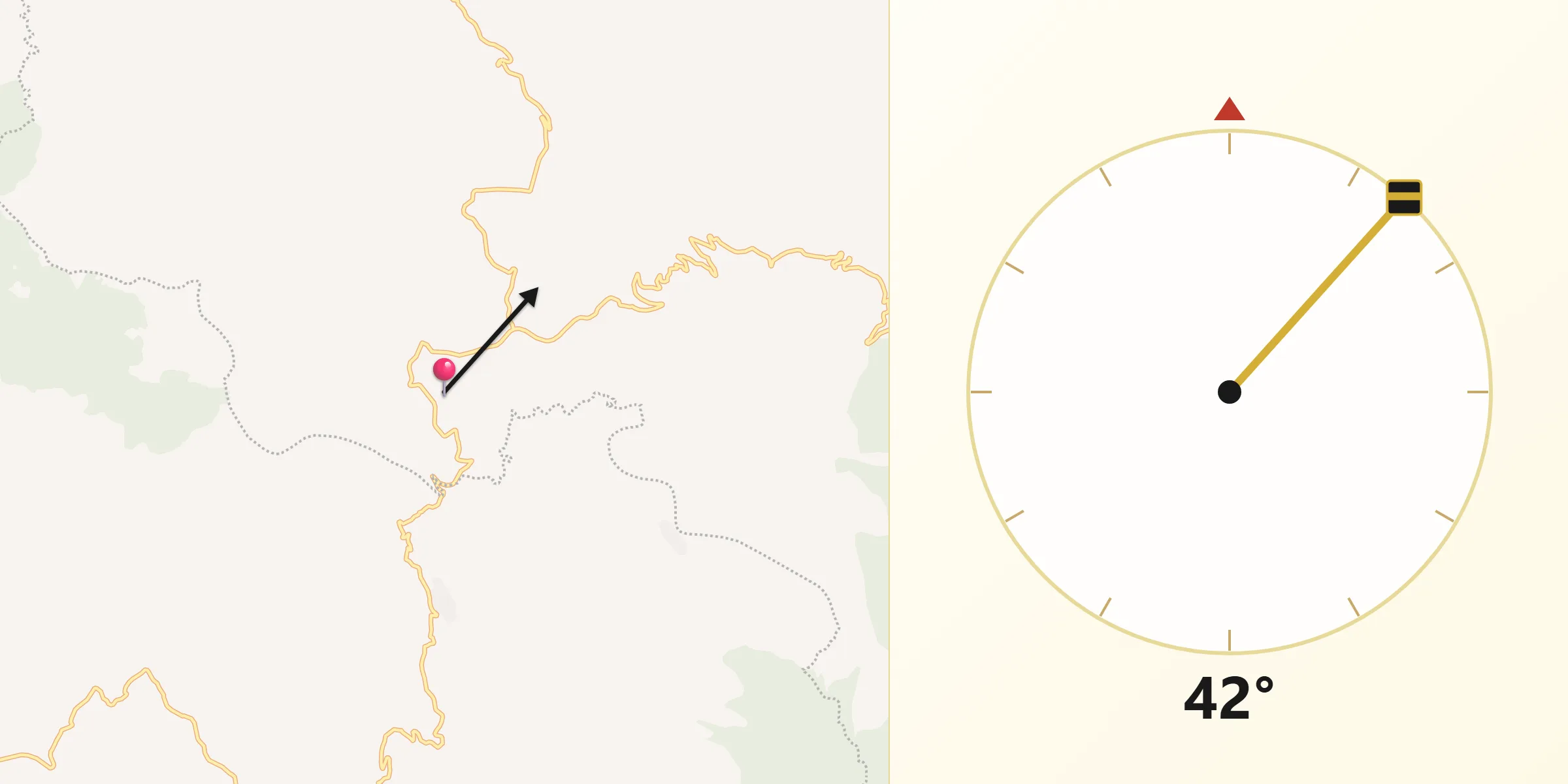 Dirección de la Qibla desde San Martín de Bolaños