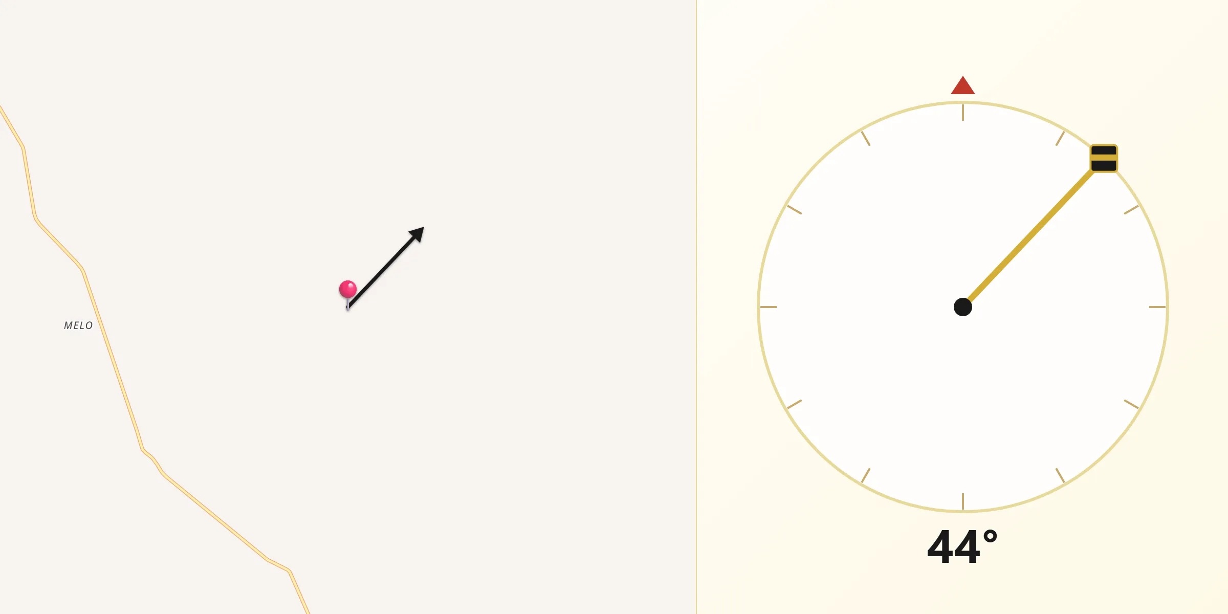 Dirección de la Qibla desde El Soyate