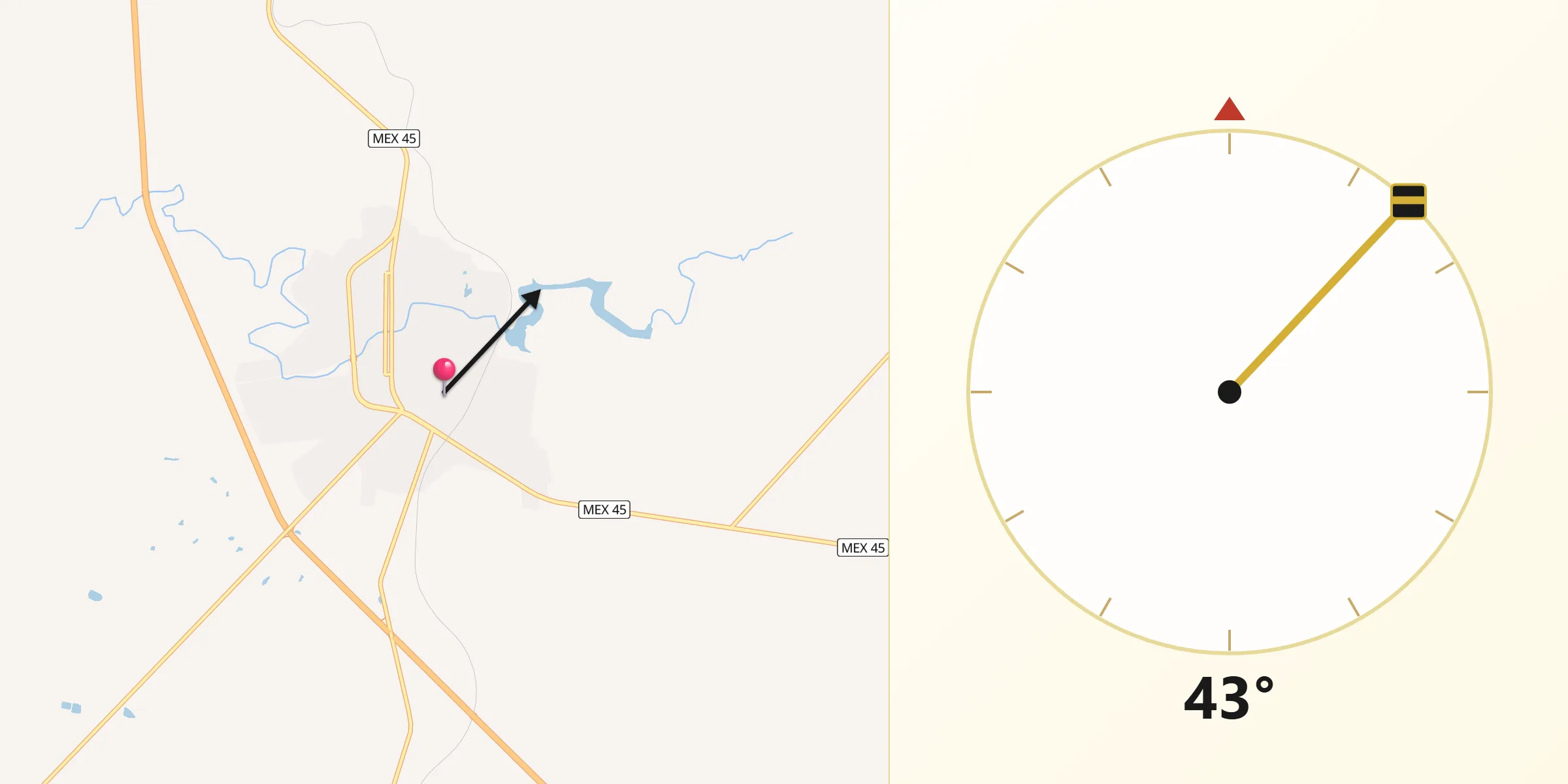 Dirección de la Qibla desde La Chona