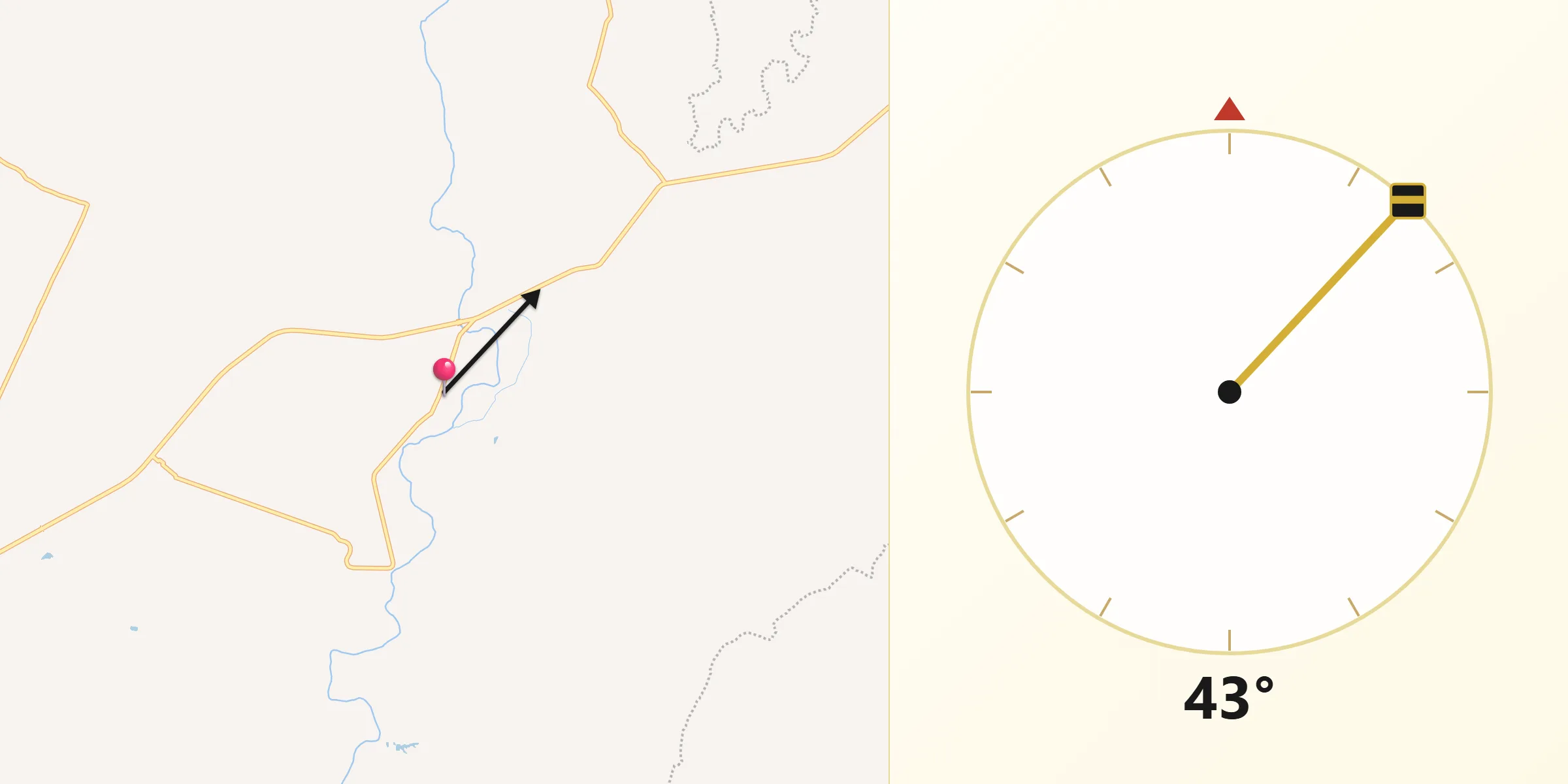 Dirección de la Qibla desde Belem del Refugio
