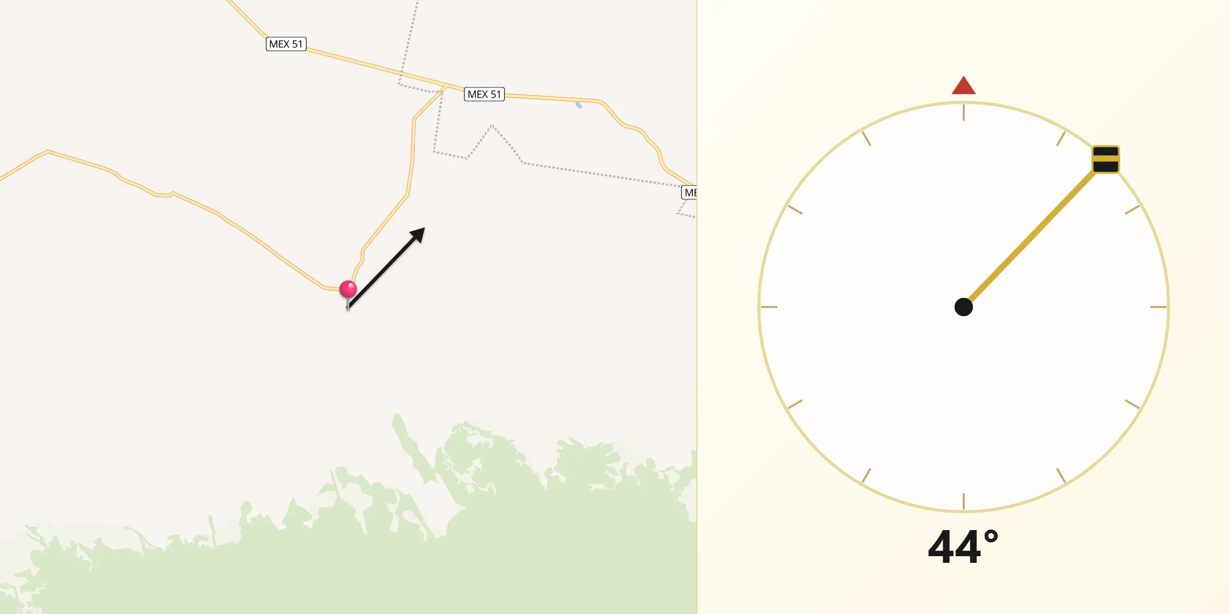 Dirección de la Qibla desde Santa Bárbara