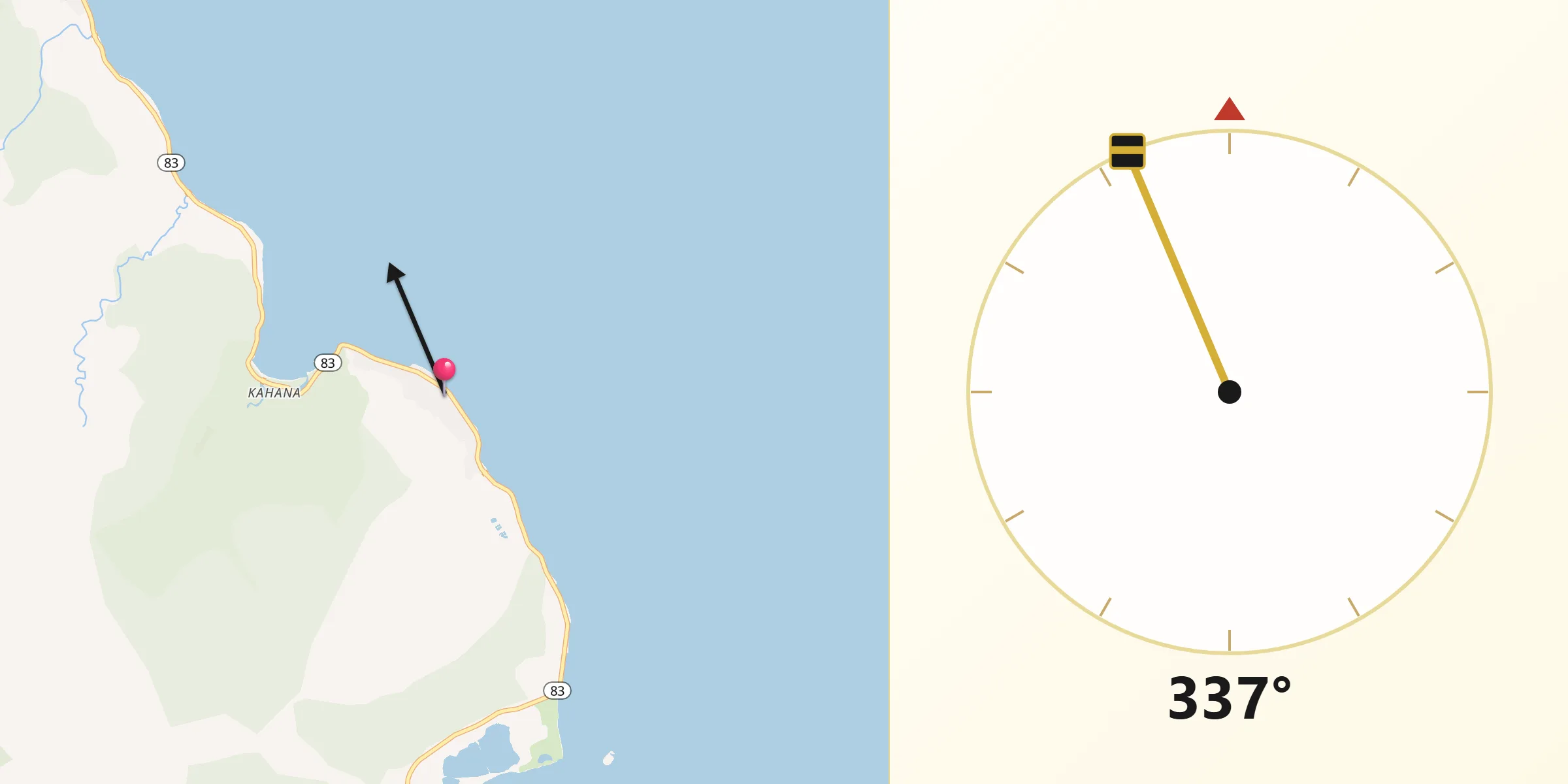 Qibla Direction from Ka‘a‘awa