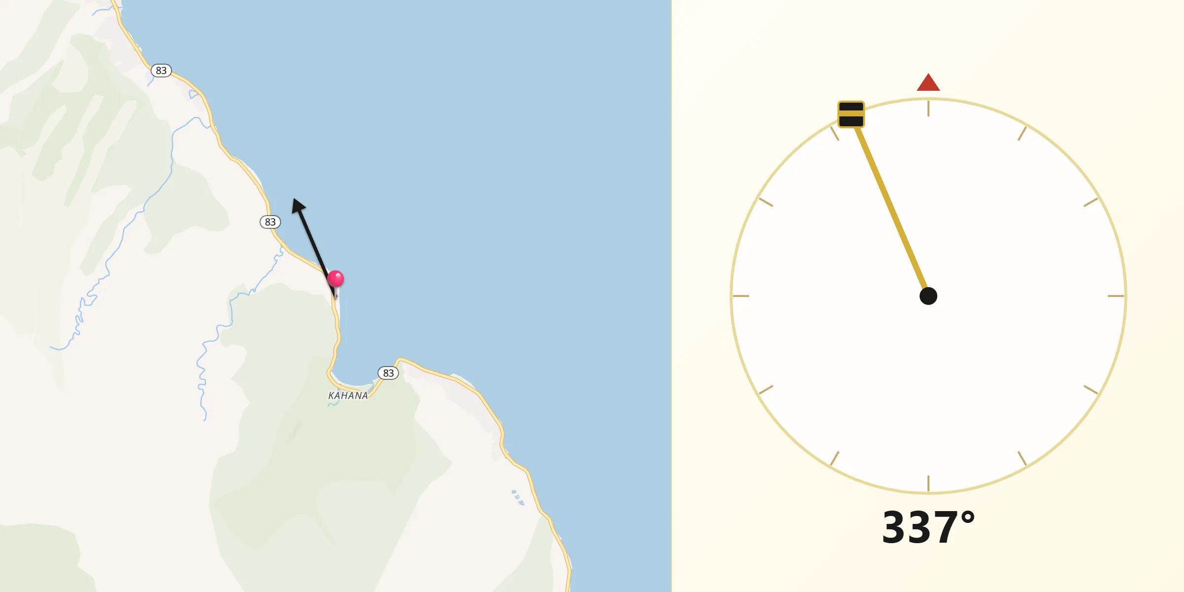 Qibla Direction from Punalu‘u