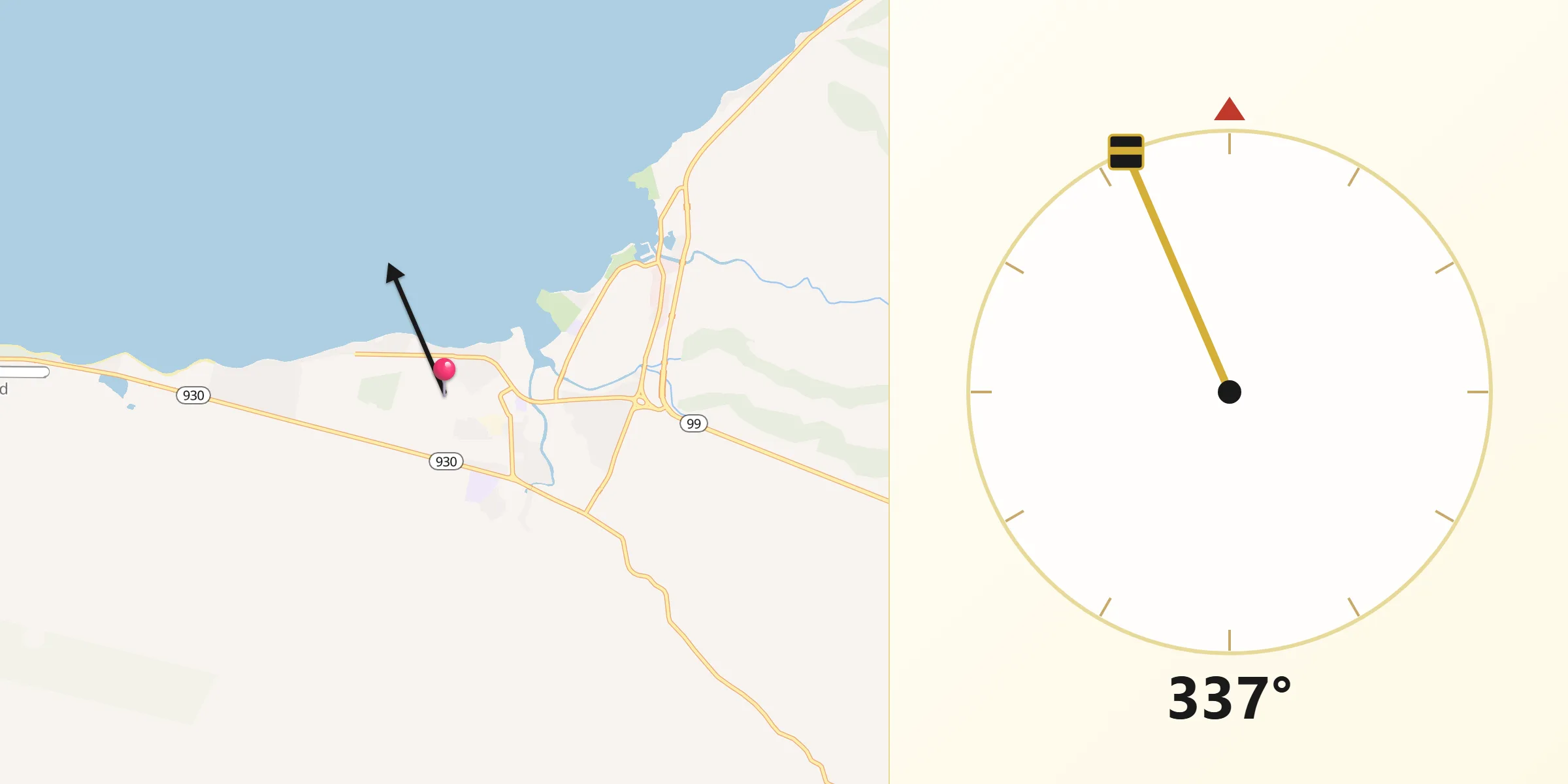 Qibla Direction from Waialua