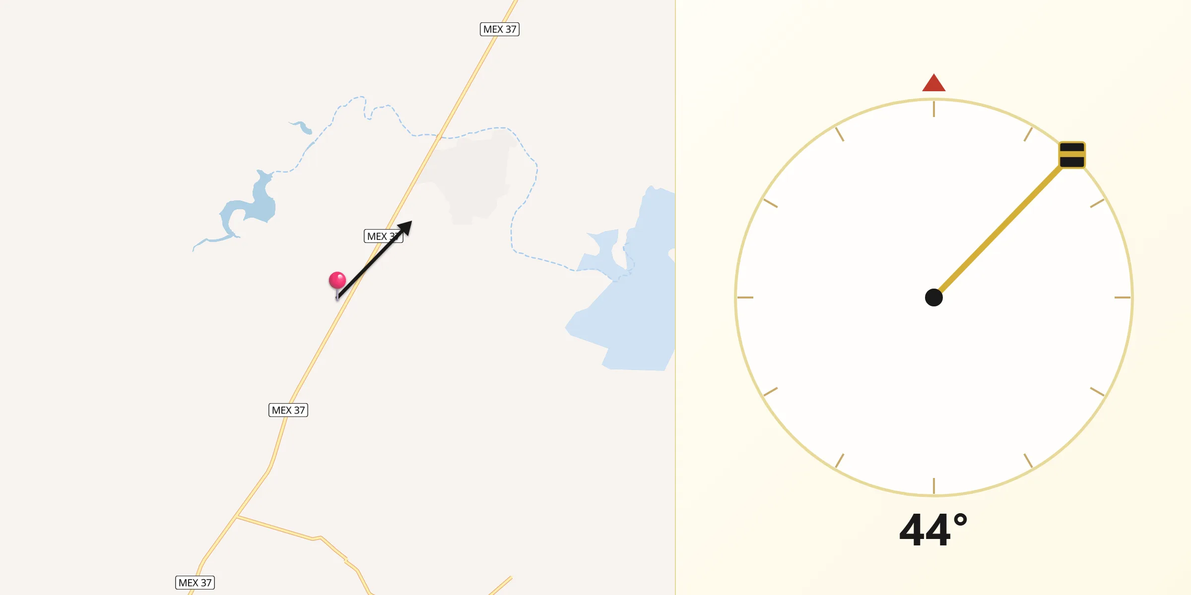 Dirección de la Qibla desde Chirimoya (Estación Chirimoya)