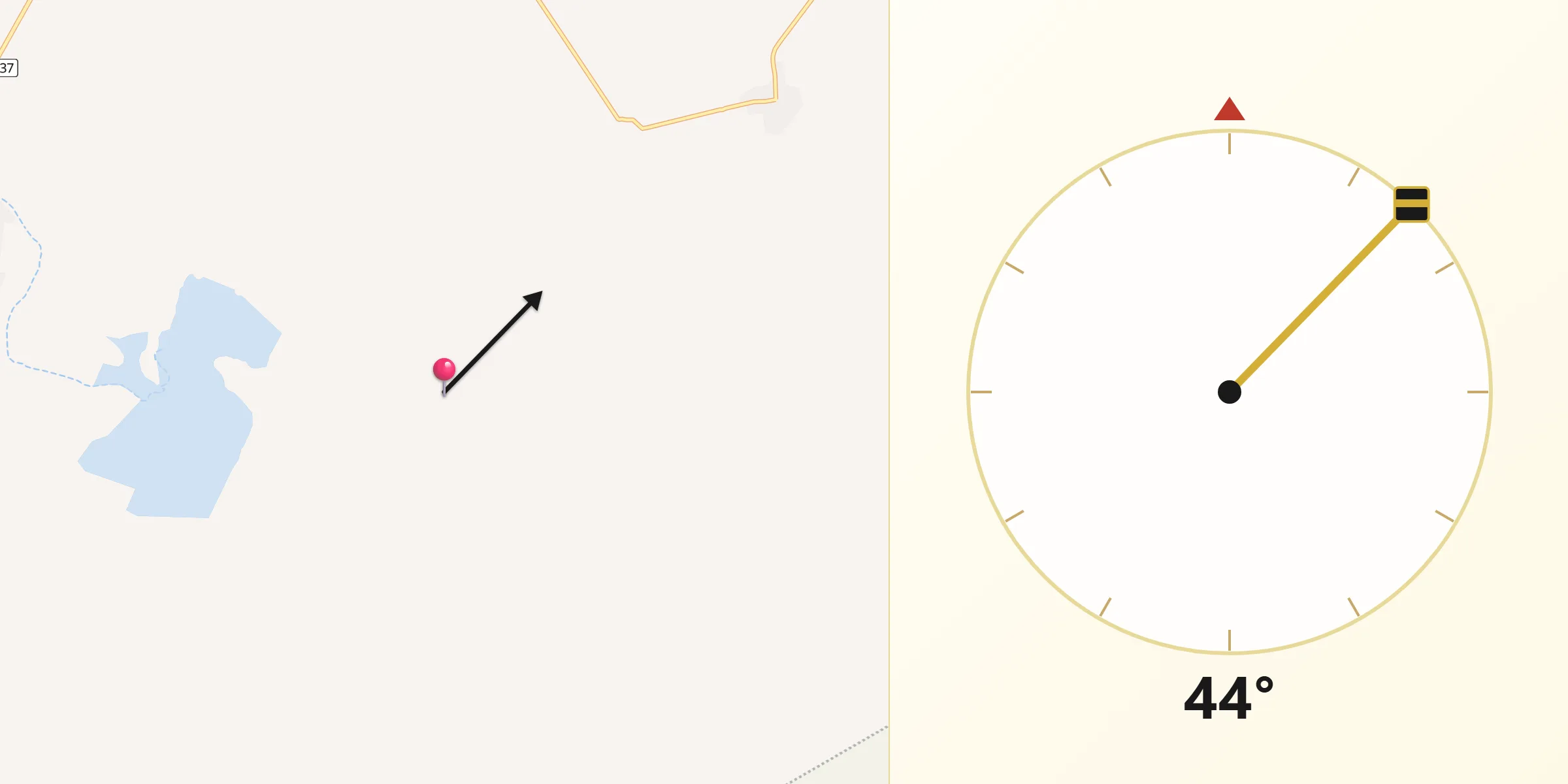 Dirección de la Qibla desde San José de Rancho Nuevo (Los Arrieros)