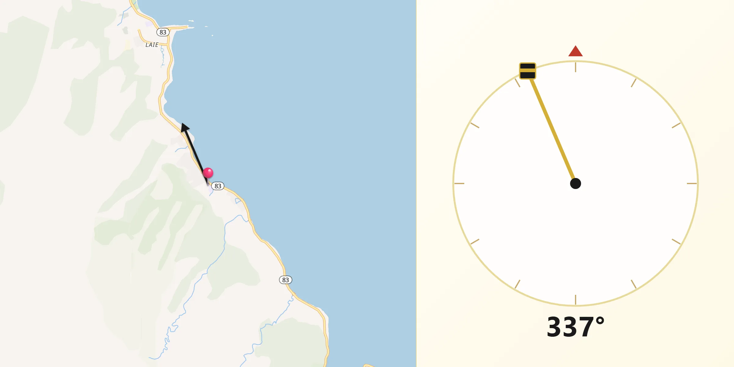 Qibla Direction from Hau‘ula