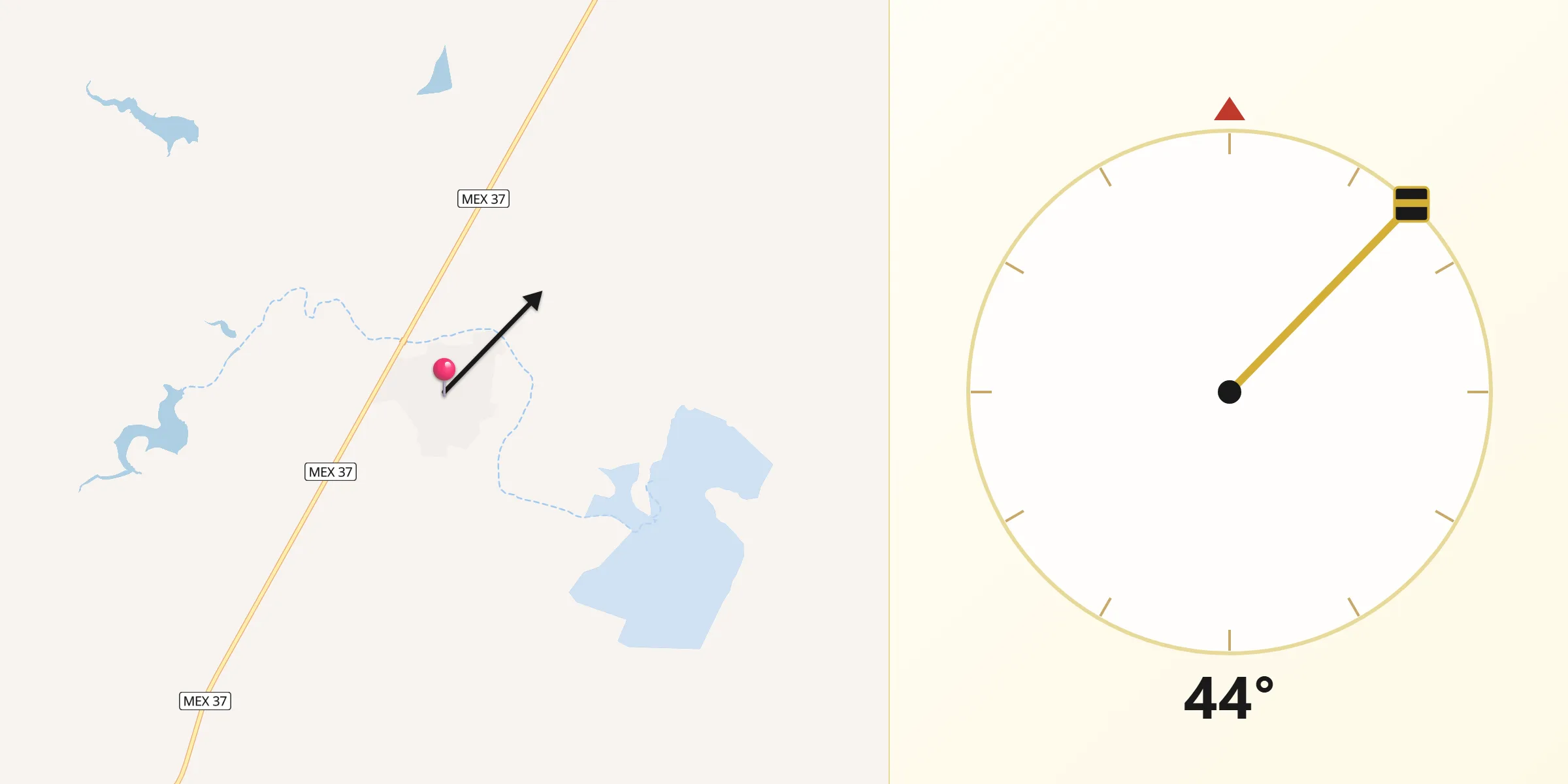 Dirección de la Qibla desde San Bartolo de Berrios
