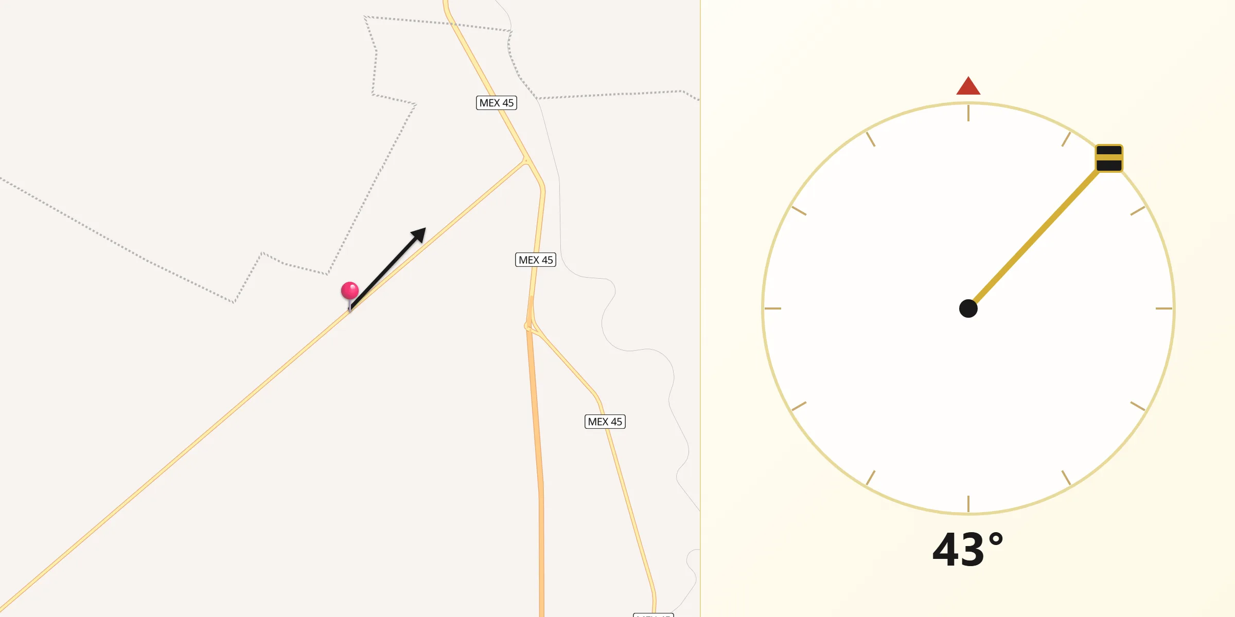 Dirección de la Qibla desde El Vergel