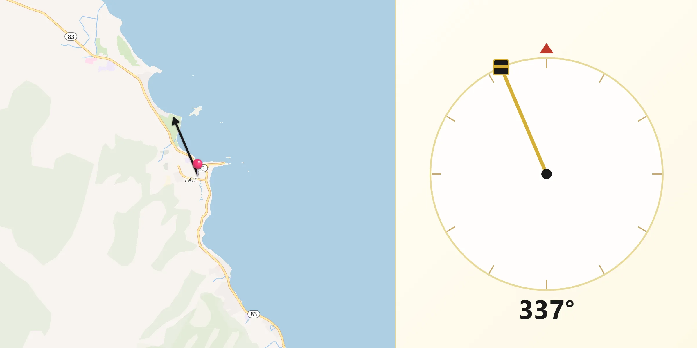 Qibla Direction from Lā‘ie