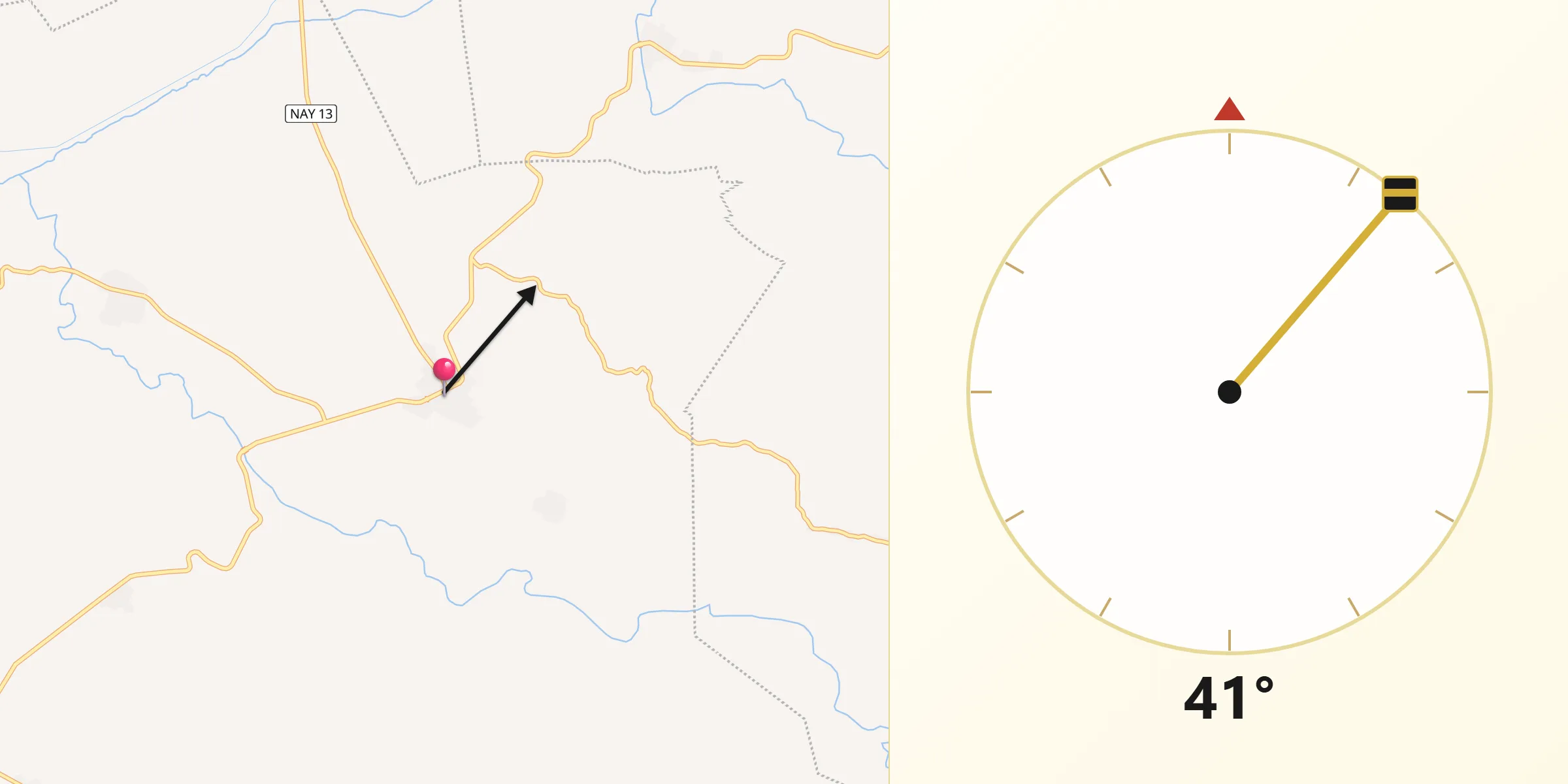 Dirección de la Qibla desde Navarrete