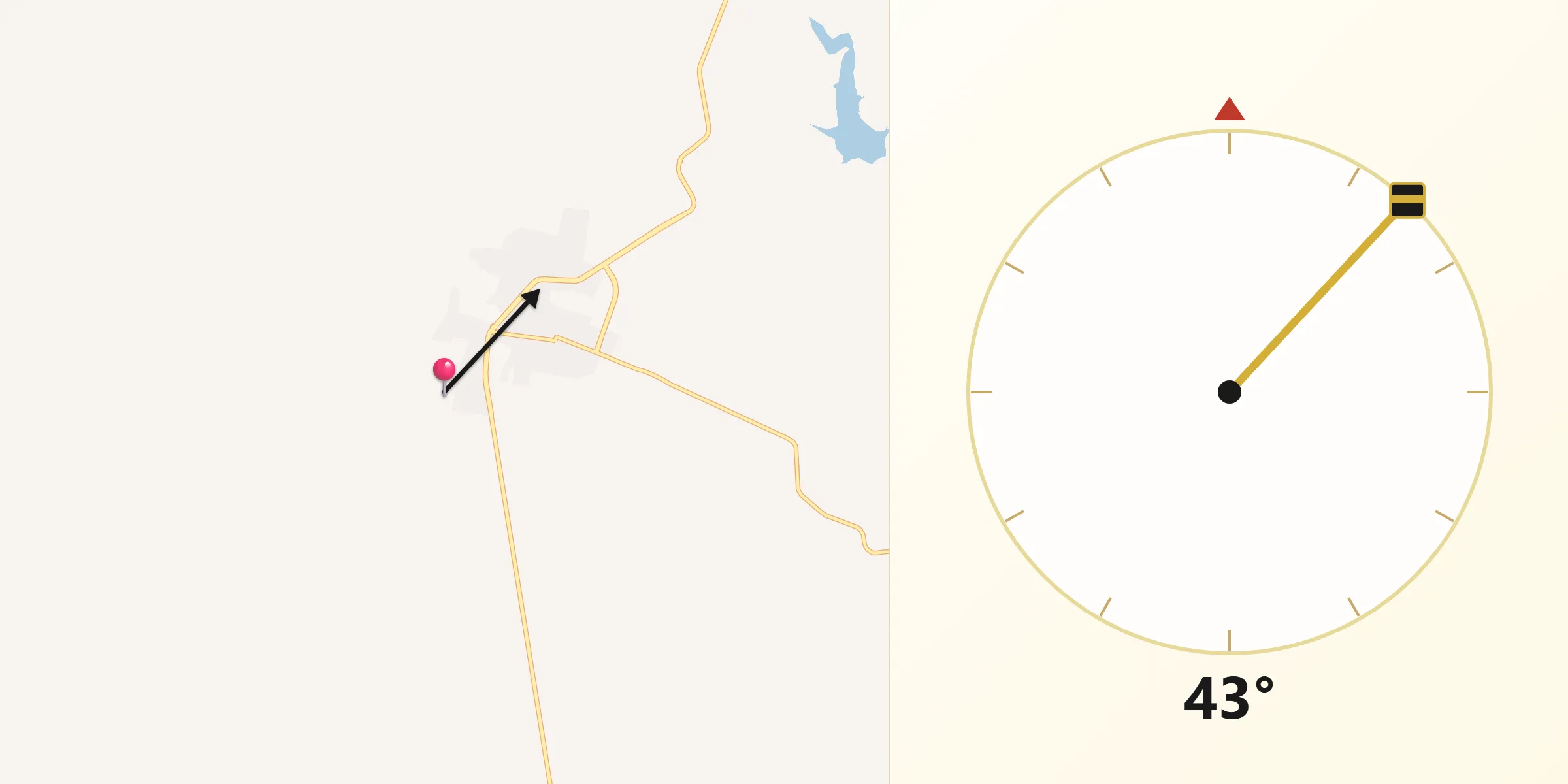 Dirección de la Qibla desde Villa Hidalgo