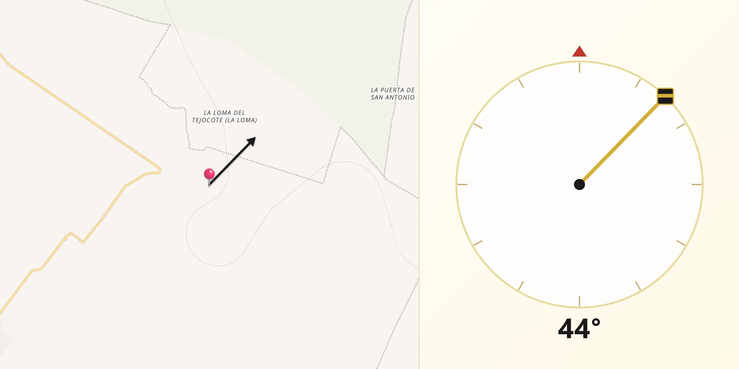 Dirección de la Qibla desde Fábrica de Melchor