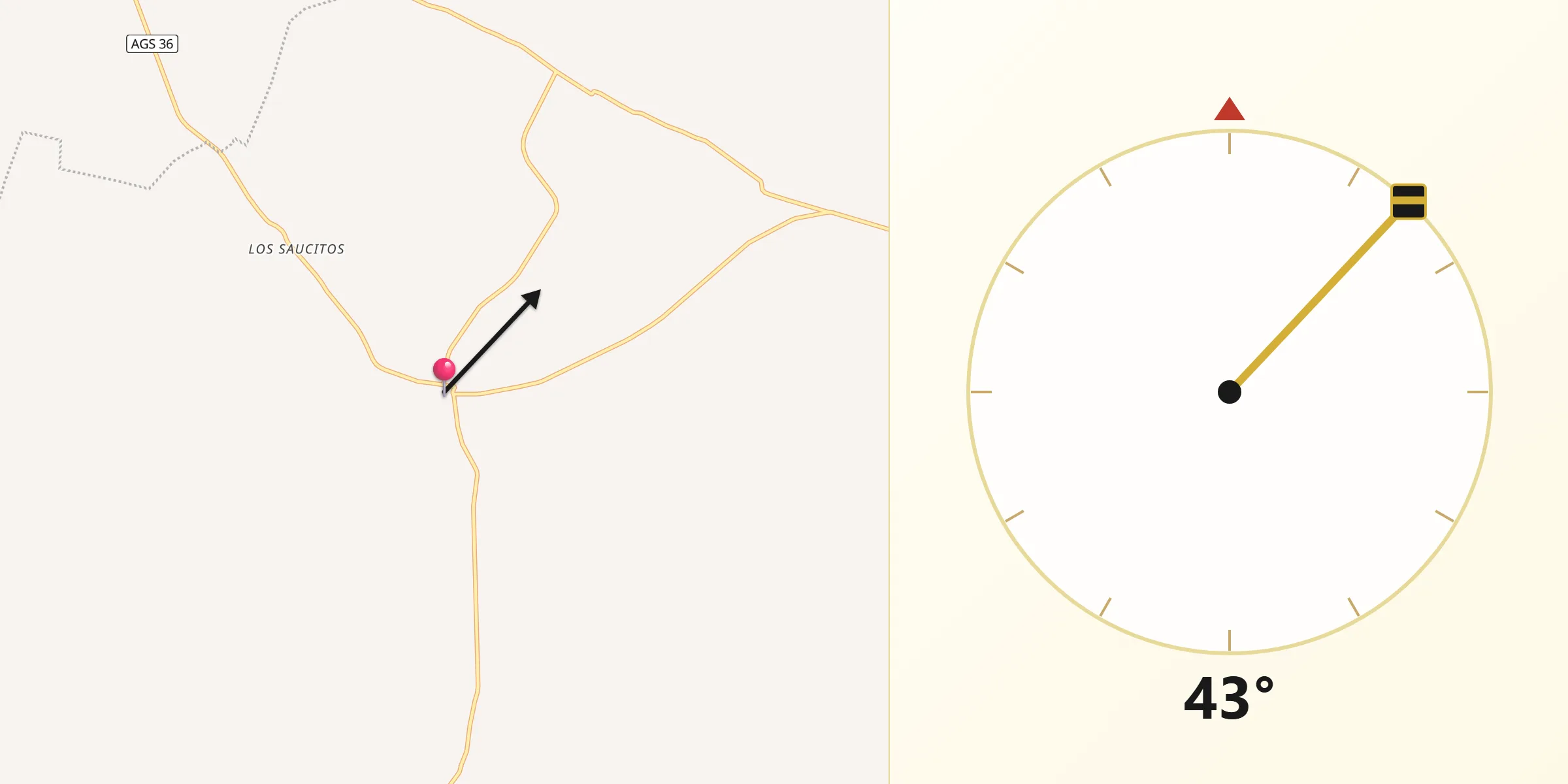 Dirección de la Qibla desde Bajío de San José