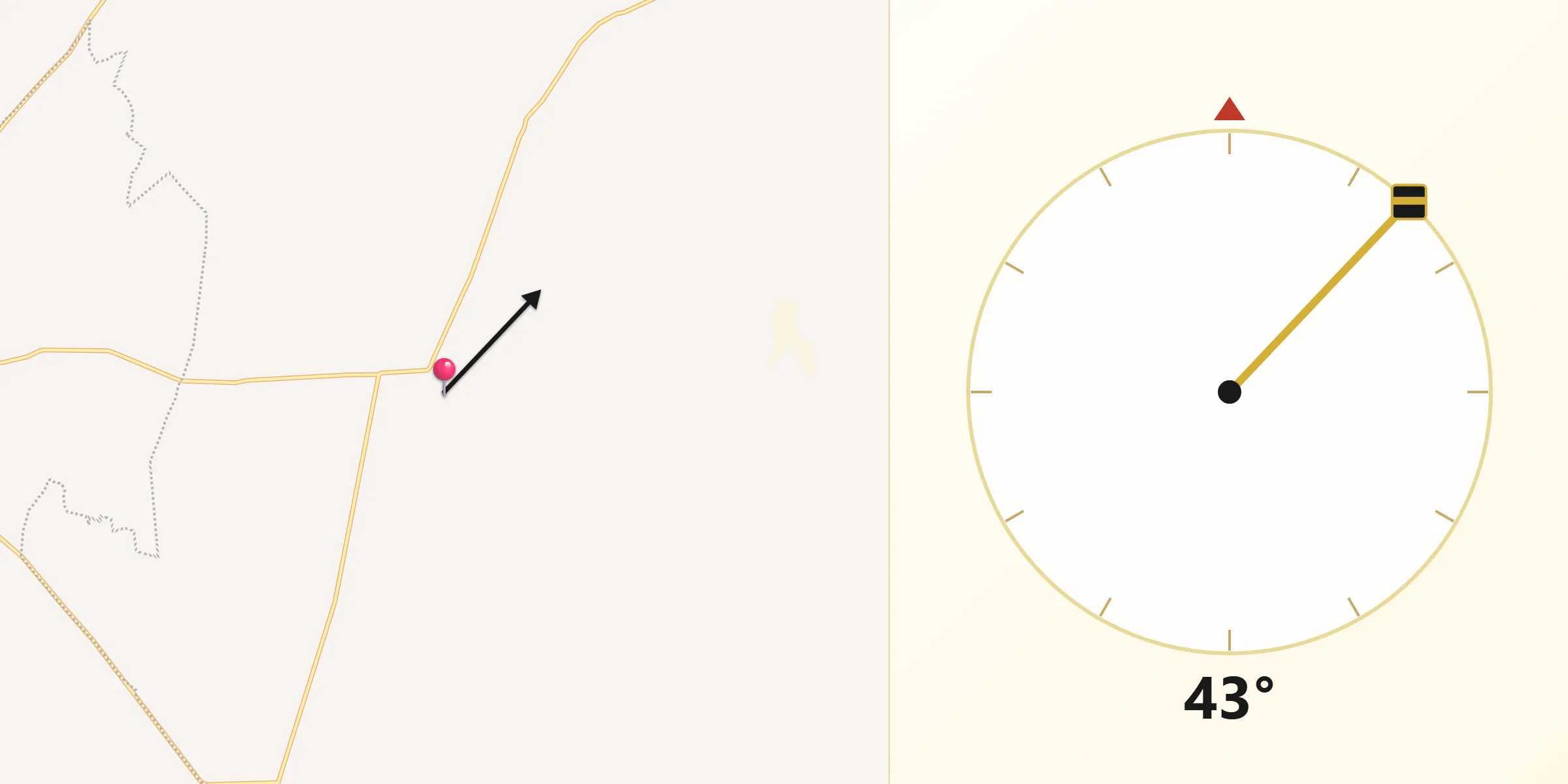 Dirección de la Qibla desde San Cristóbal