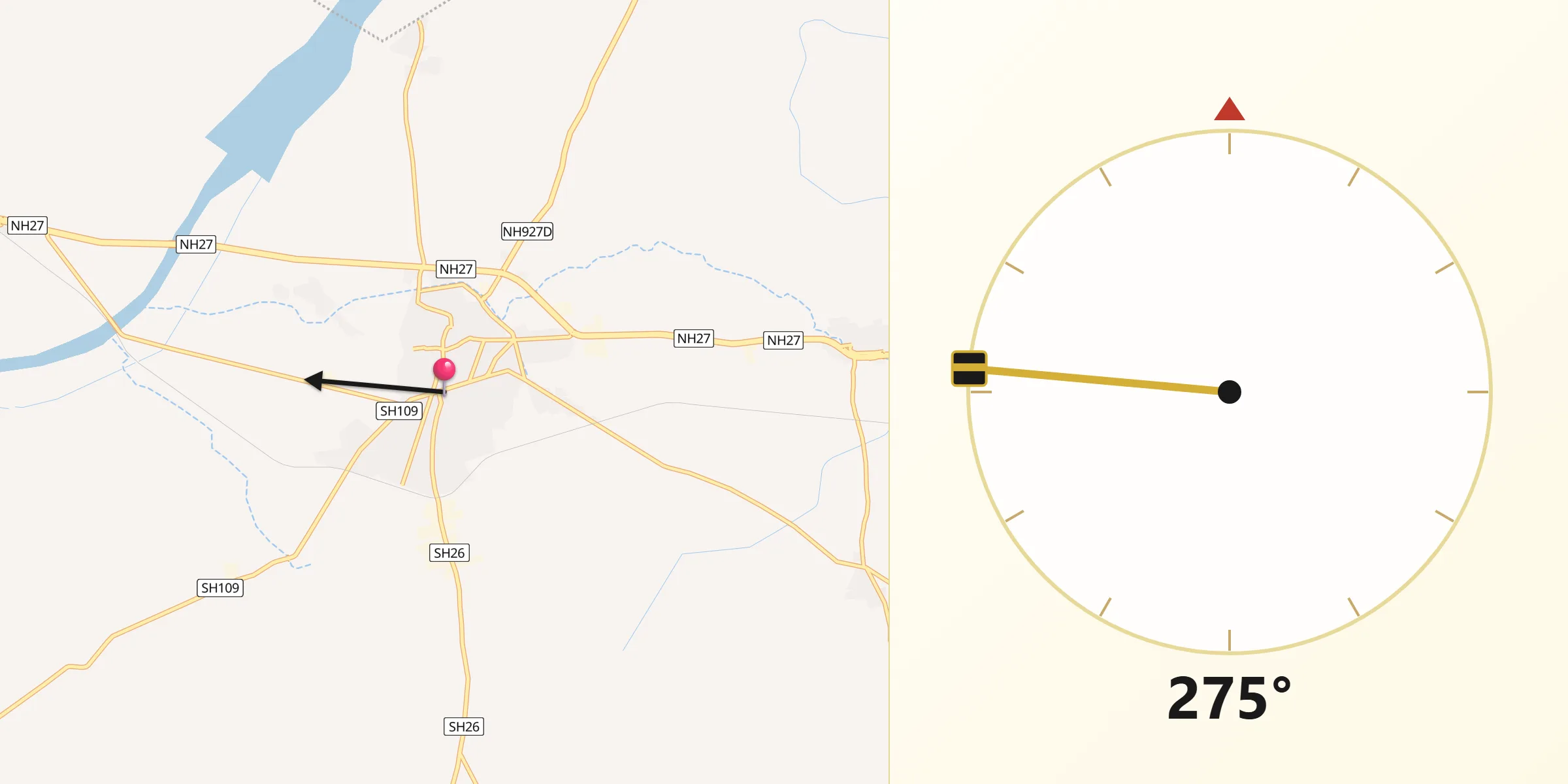 Qibla Direction from Dhoraji