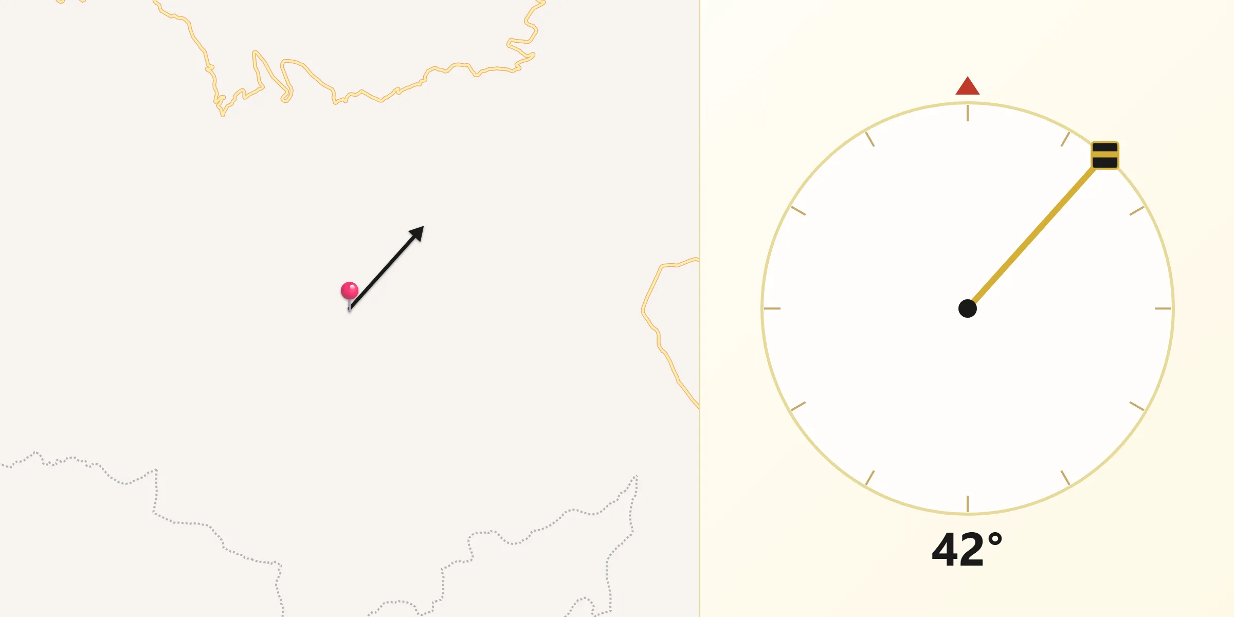 Dirección de la Qibla desde Chimaltitán