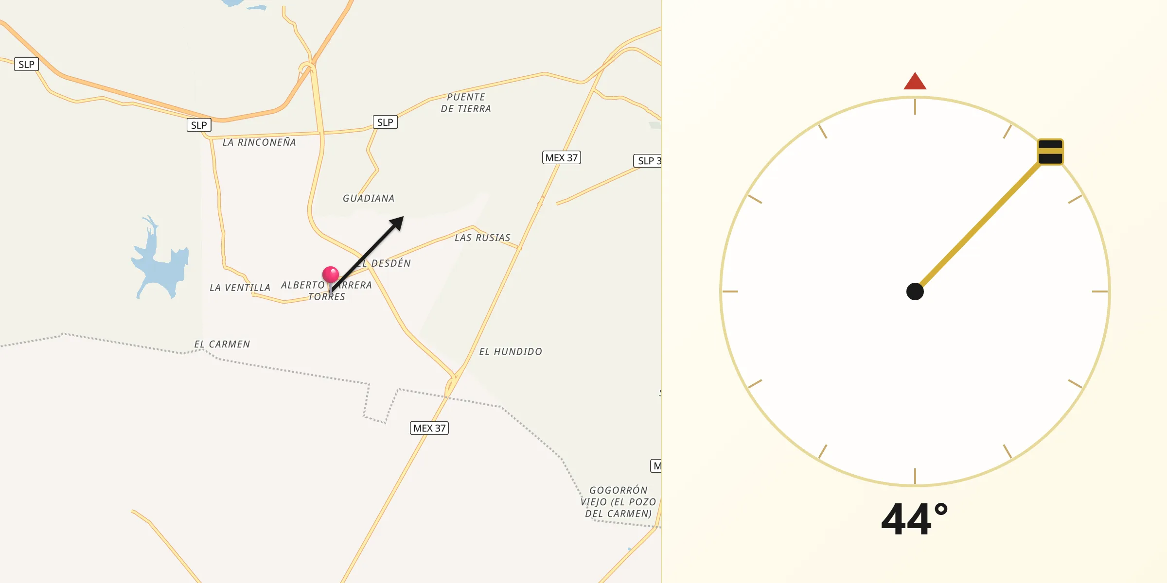 Dirección de la Qibla desde Alberto Carrera Torres