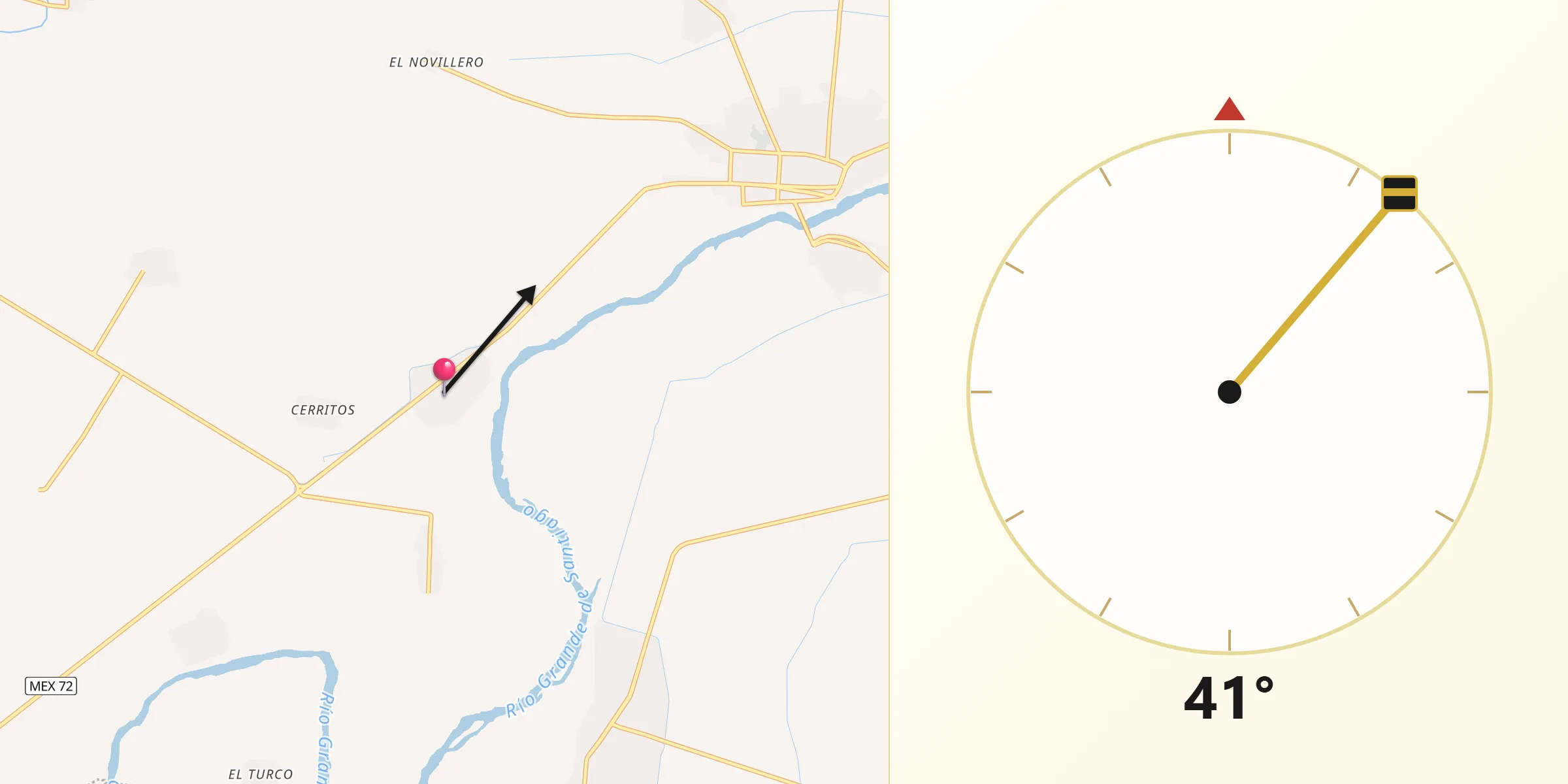 Dirección de la Qibla desde Amapa
