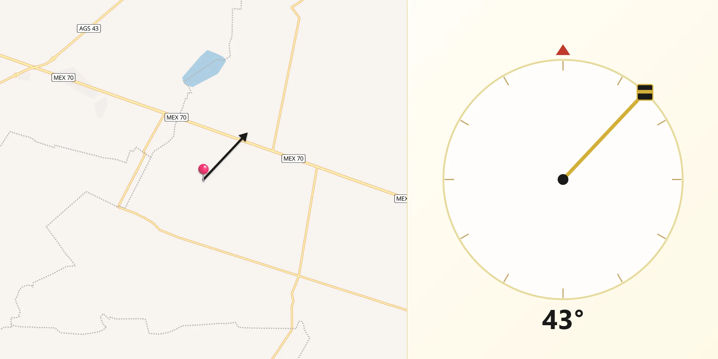 Dirección de la Qibla desde El Reparo