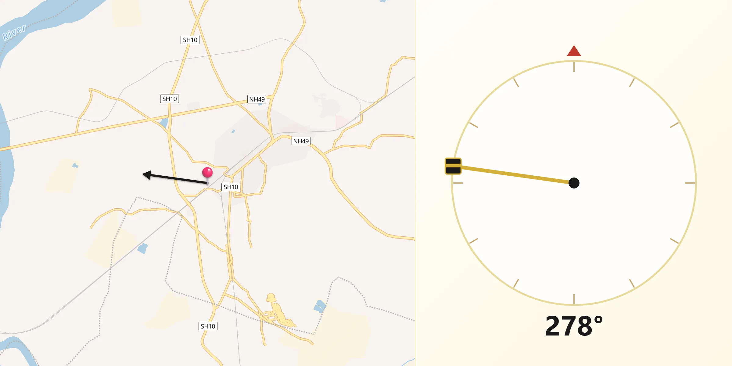 Qibla Direction from Jharsuguda