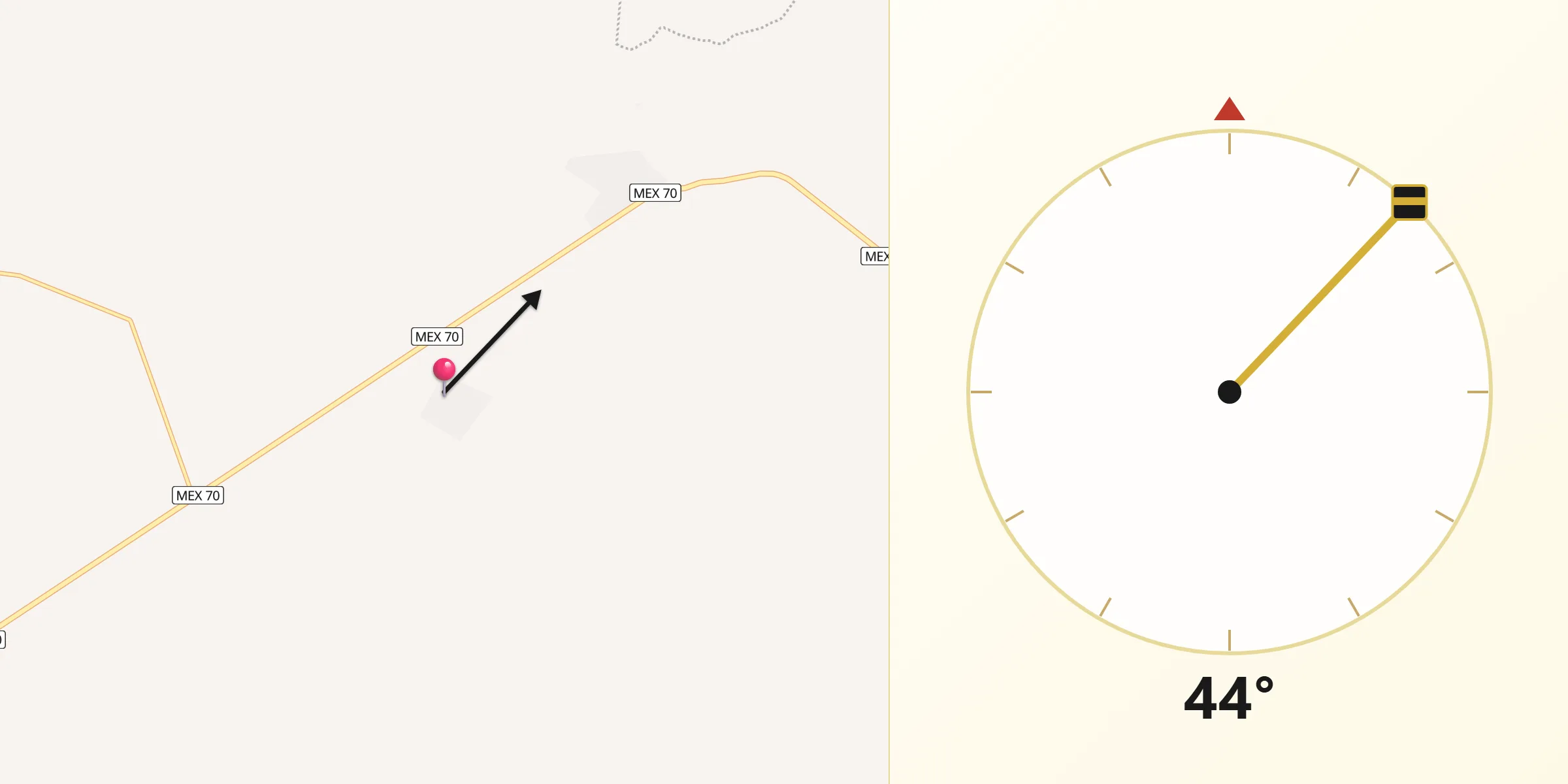 Dirección de la Qibla desde Hierba de Matancillas