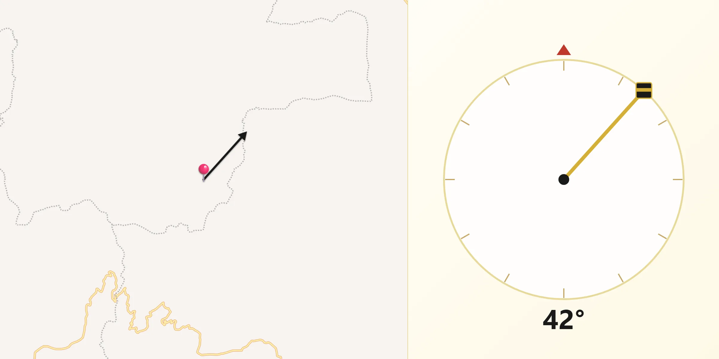 Dirección de la Qibla desde Villa Guerrero