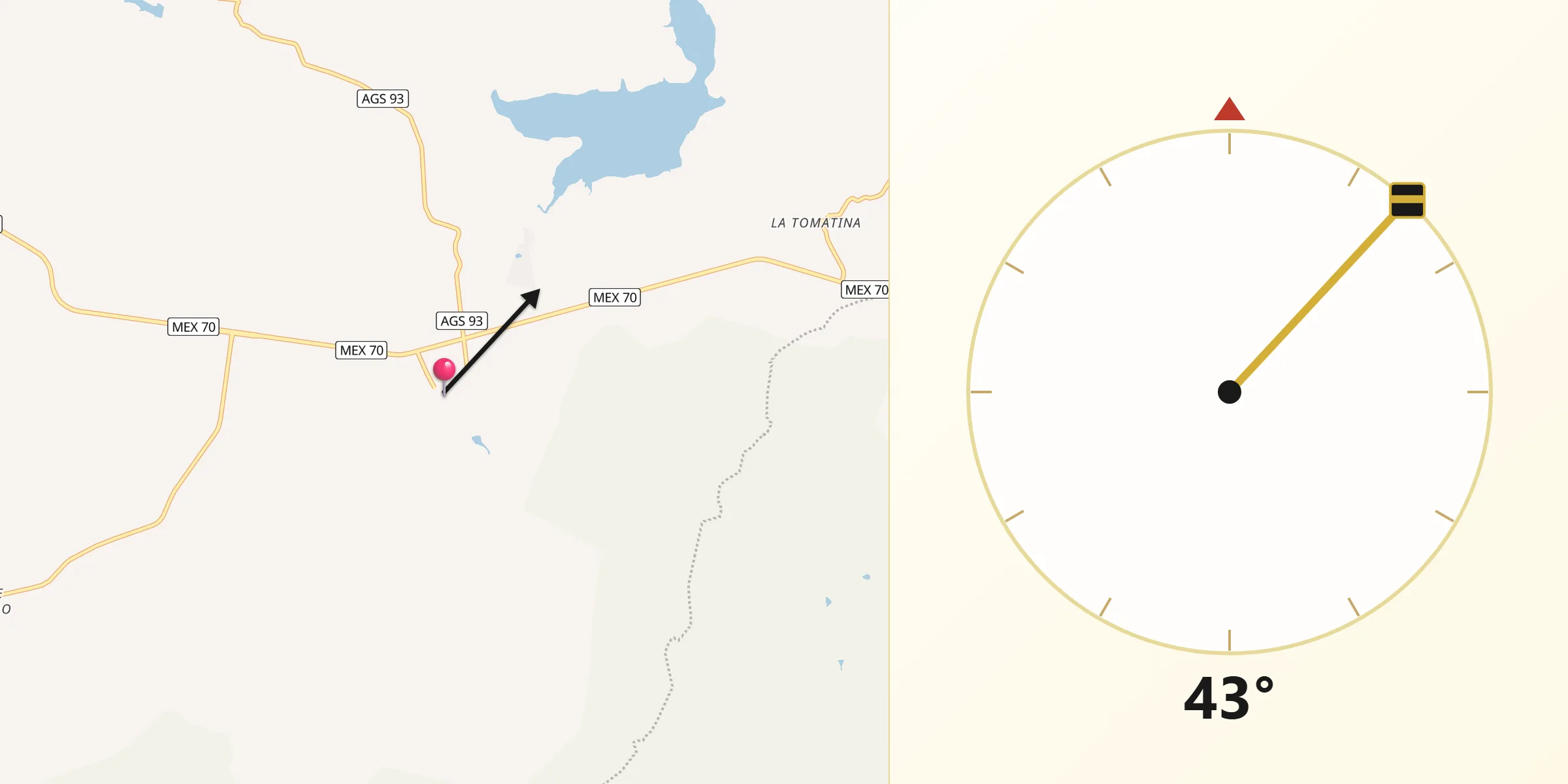 Dirección de la Qibla desde General Ignacio Zaragoza