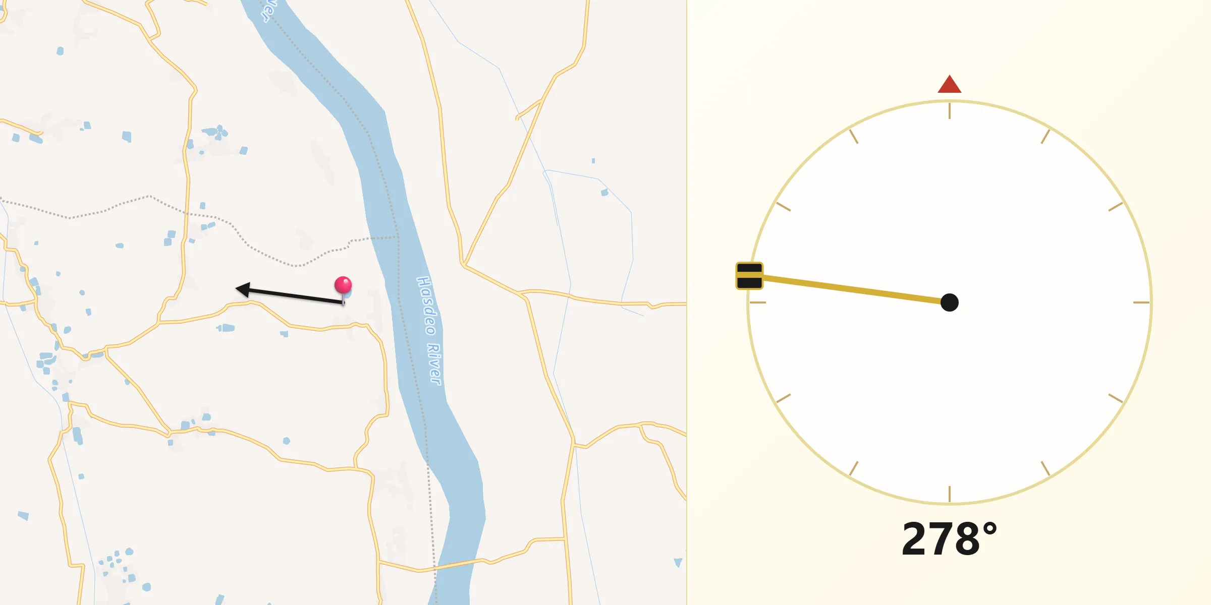 Janjgir-Champa থেকে কিবলার দিক