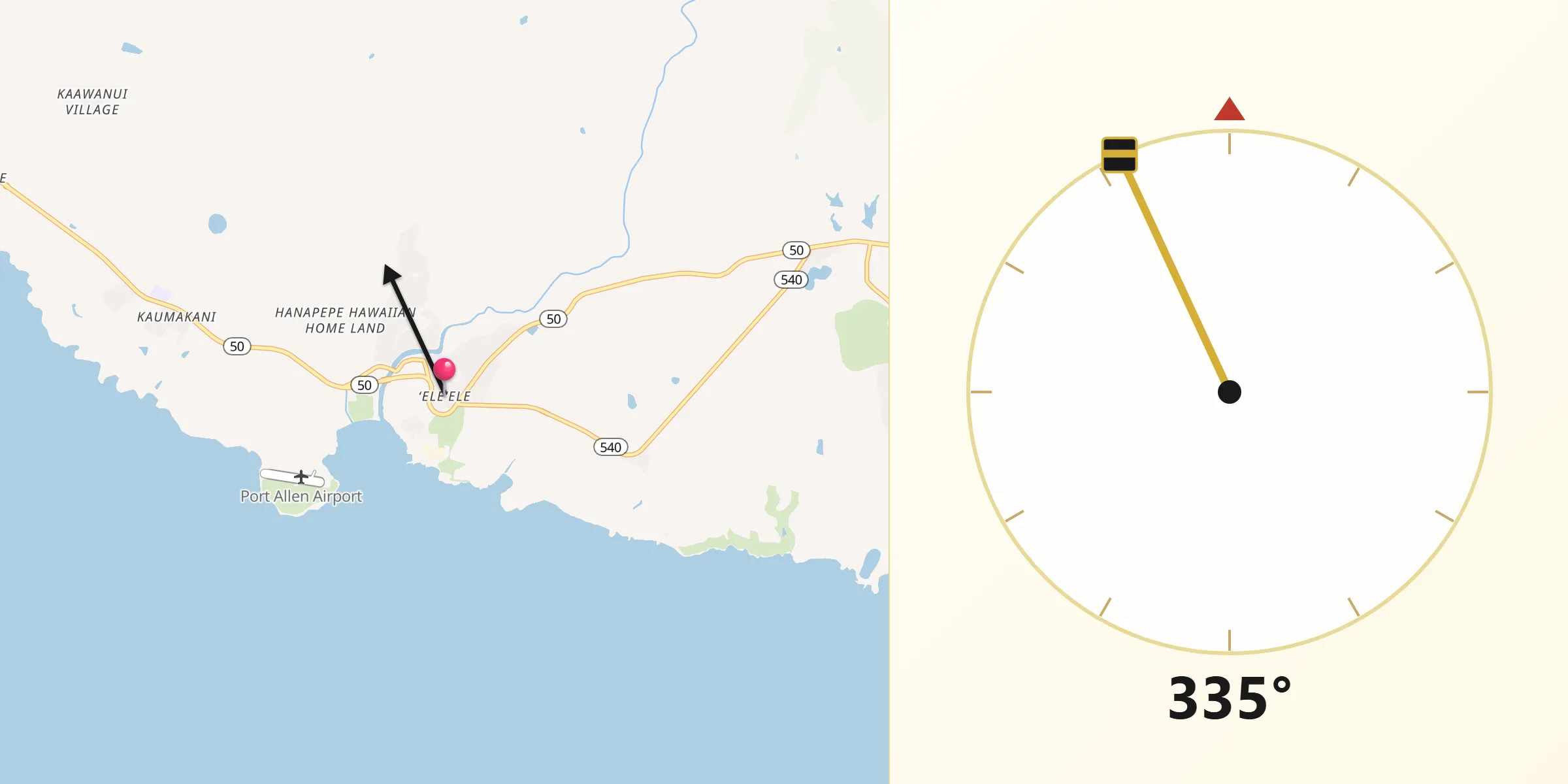 Qibla Direction from ‘Ele‘ele
