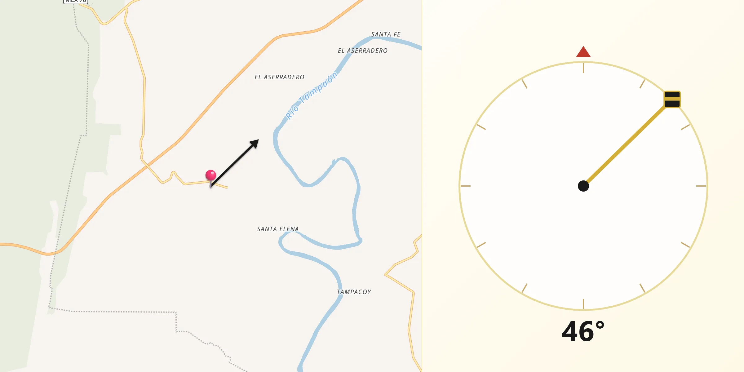 Dirección de la Qibla desde Nueva Primavera