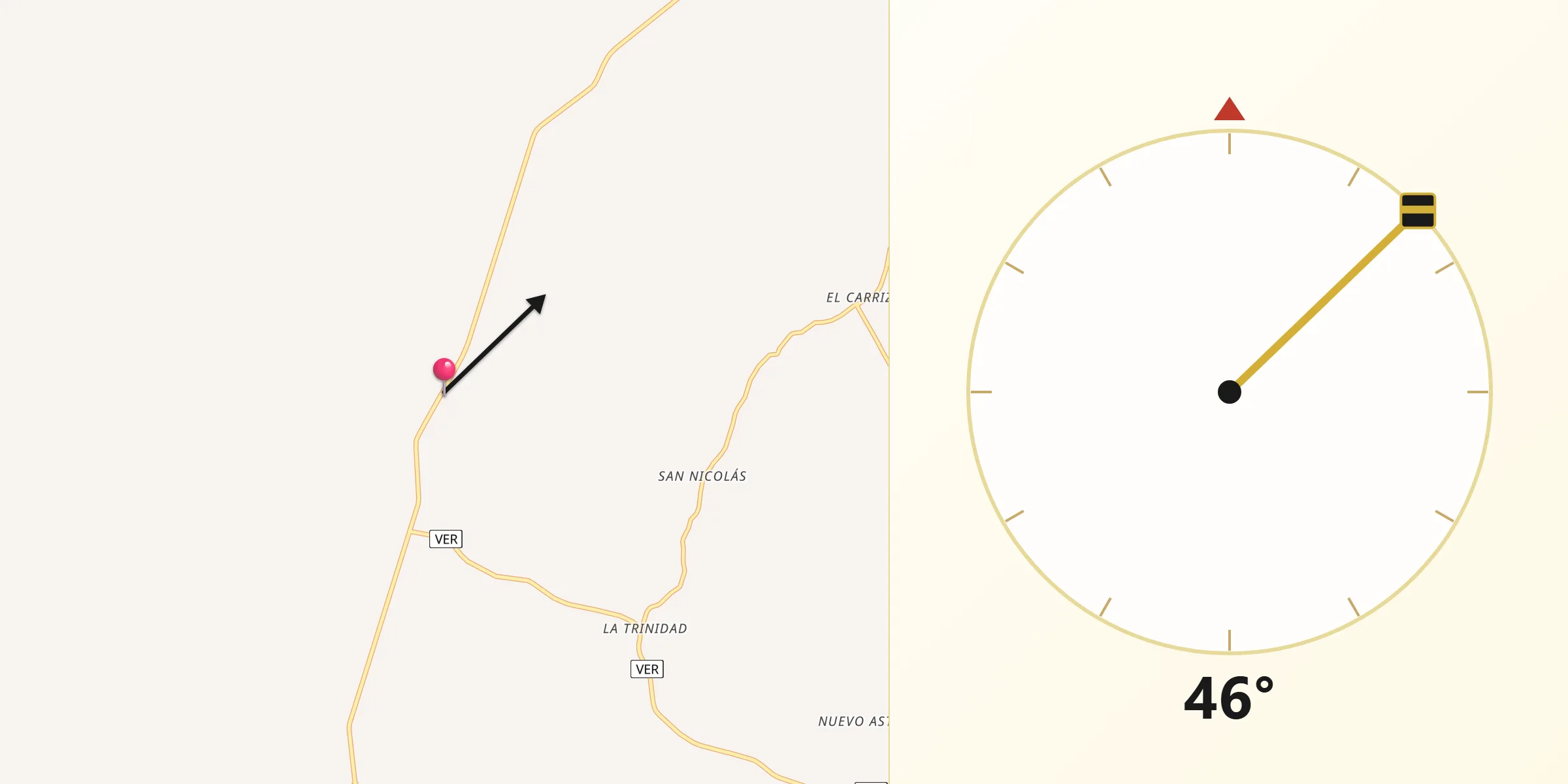 Dirección de la Qibla desde El Molino