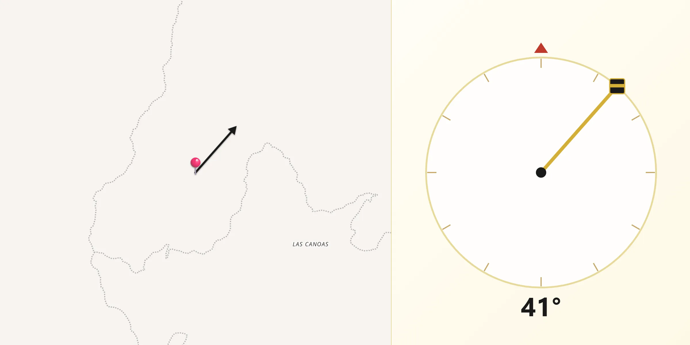 Dirección de la Qibla desde El Popote