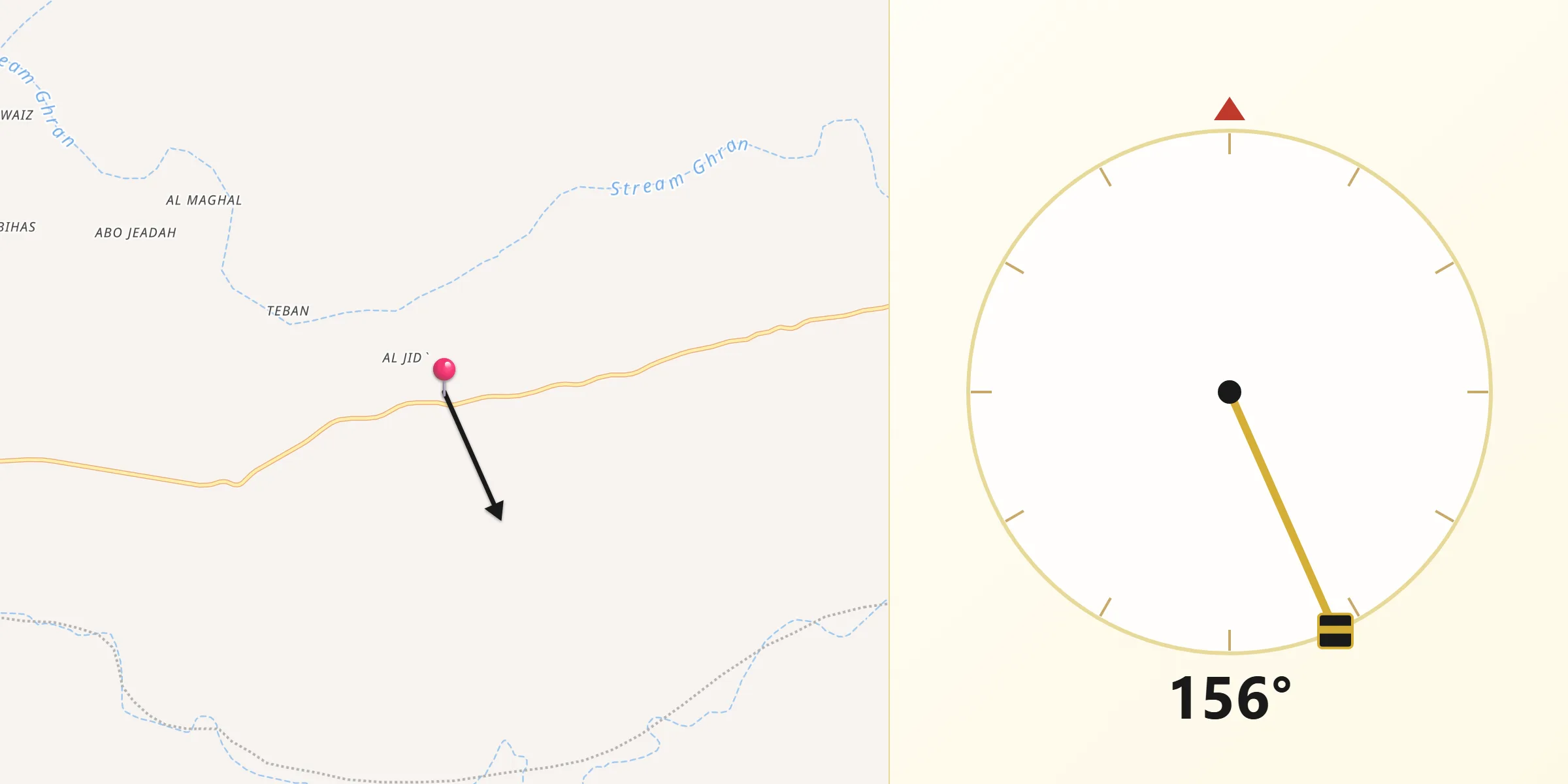 اتجاه القبلة من الجدع