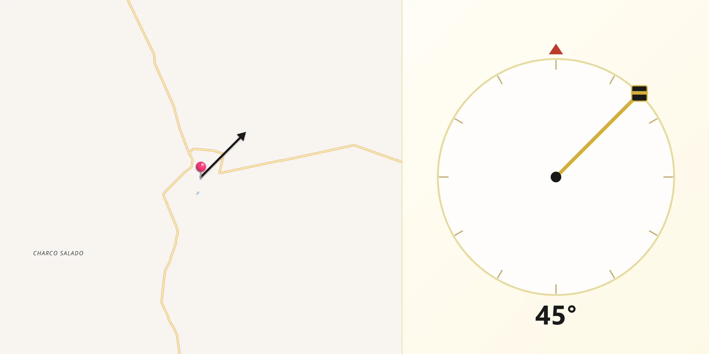 Dirección de la Qibla desde Santa Rita