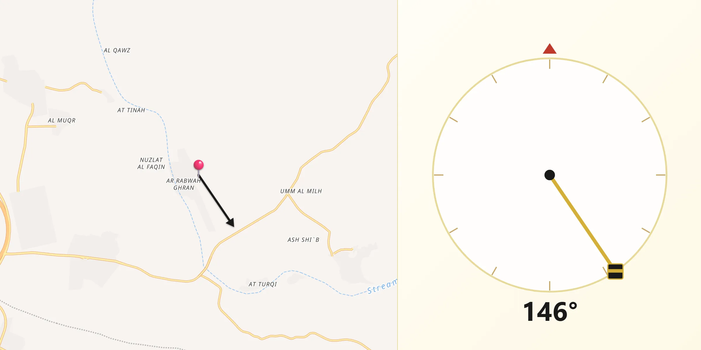 اتجاه القبلة من ربوة غران