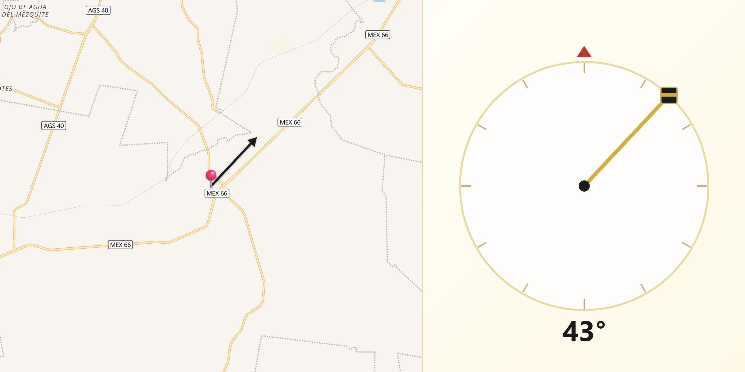 Dirección de la Qibla desde Jaltomate