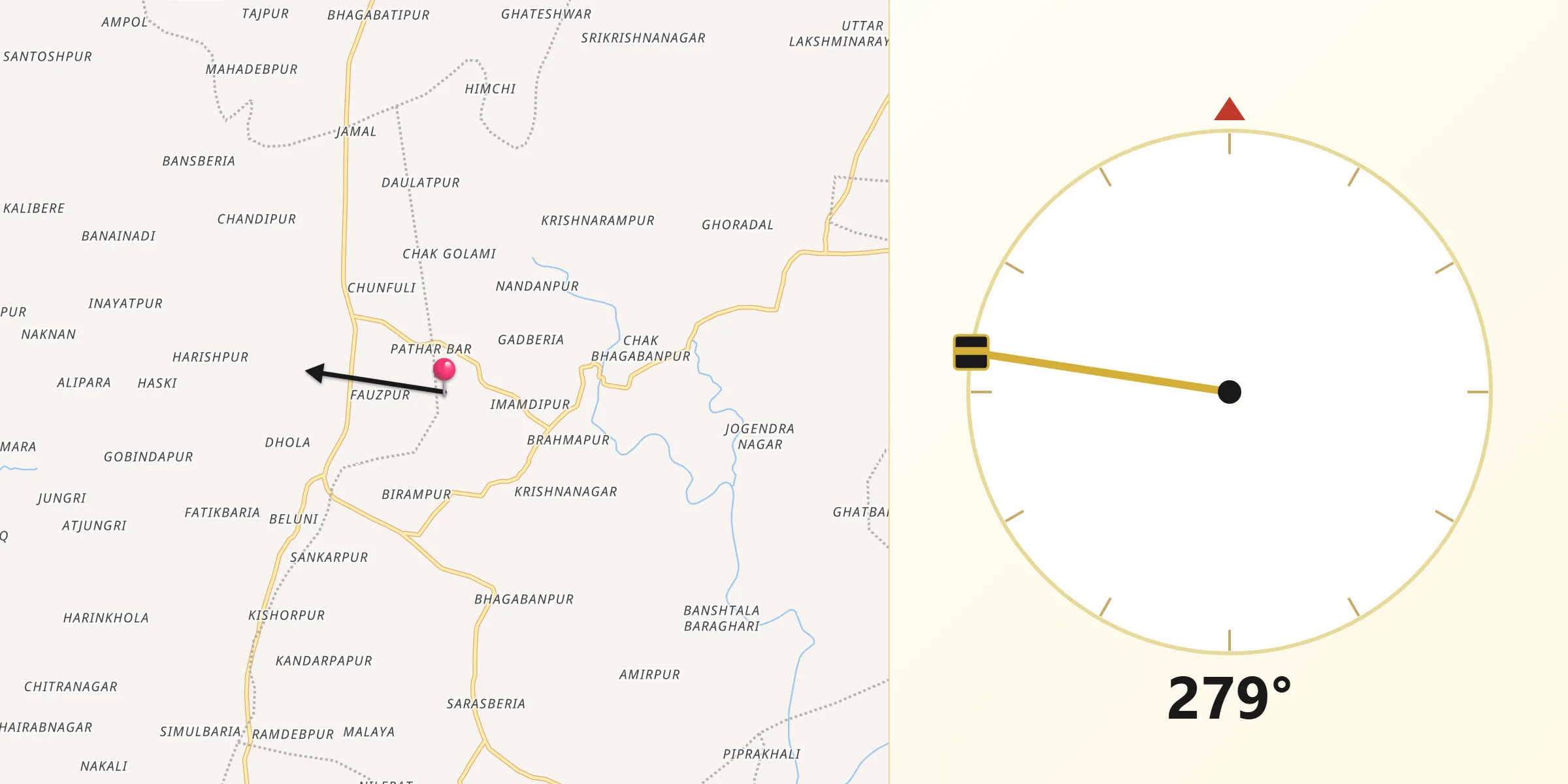 Harindanga से मक्का की दिशा