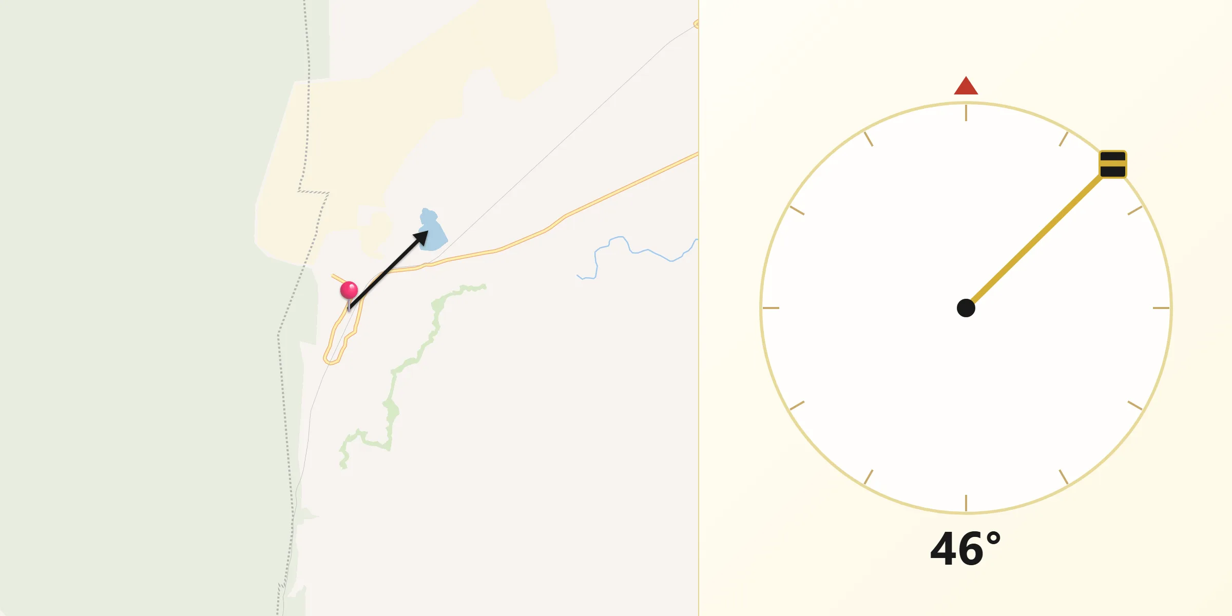 Dirección de la Qibla desde Las Palmas